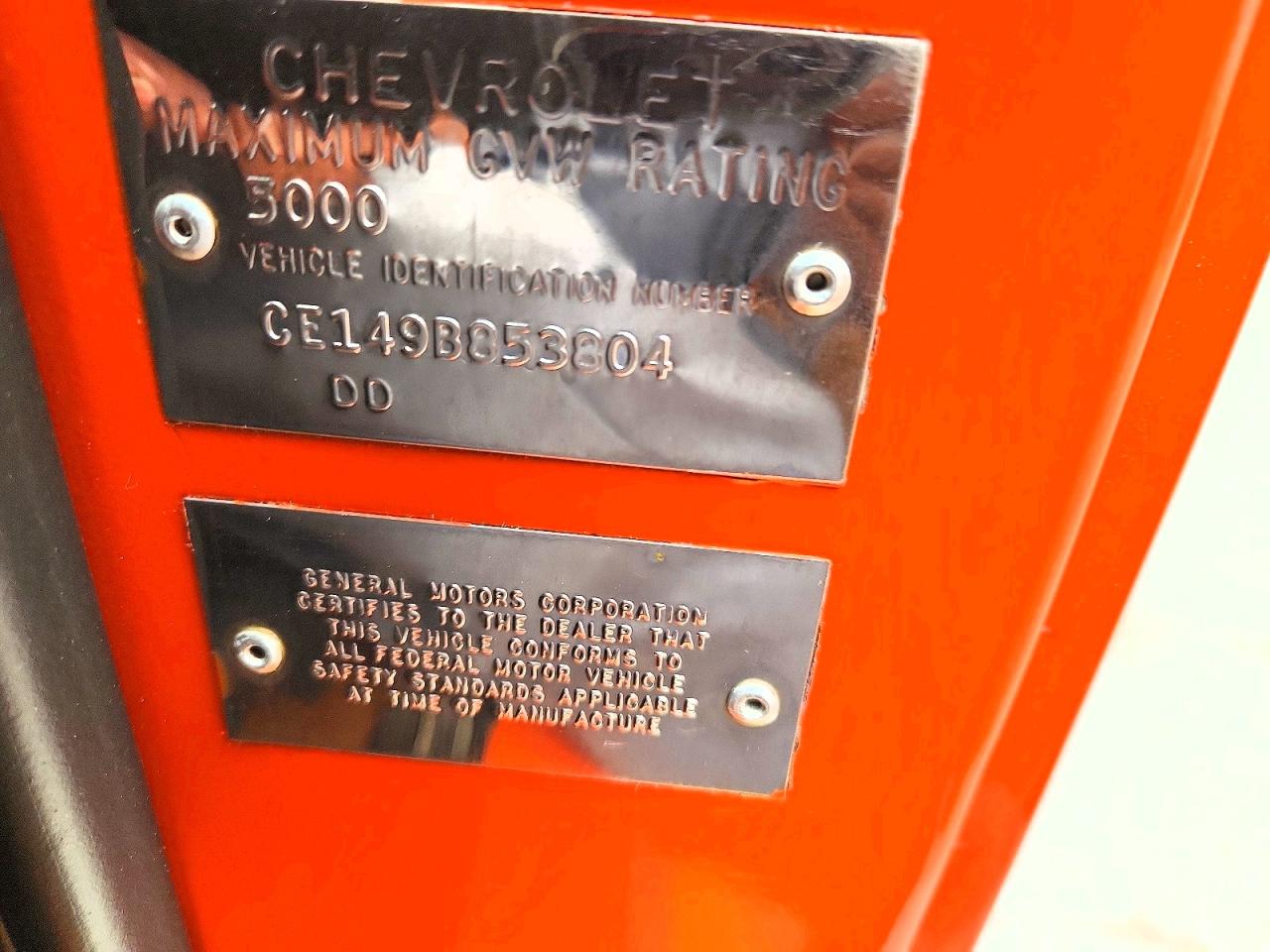1969 Chevrolet 10 Orange vin: CE149B853804