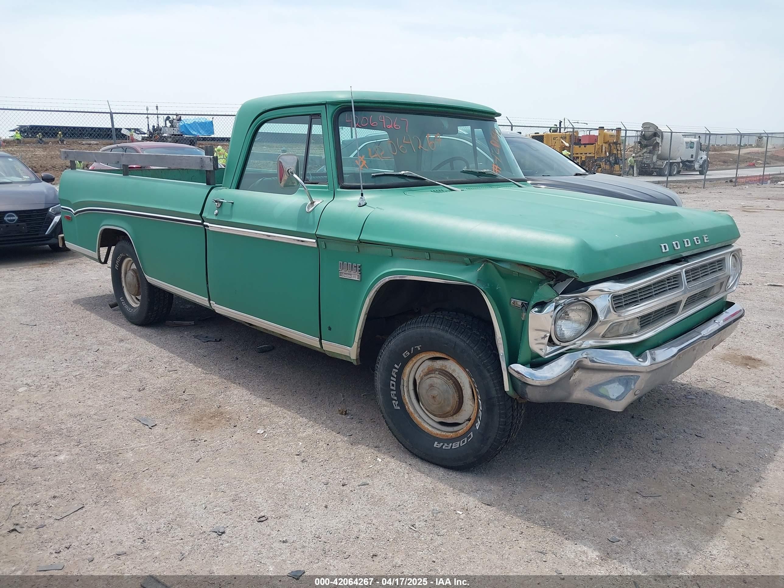 1971 Dodge D100   Green vin: D14AE1S353985    