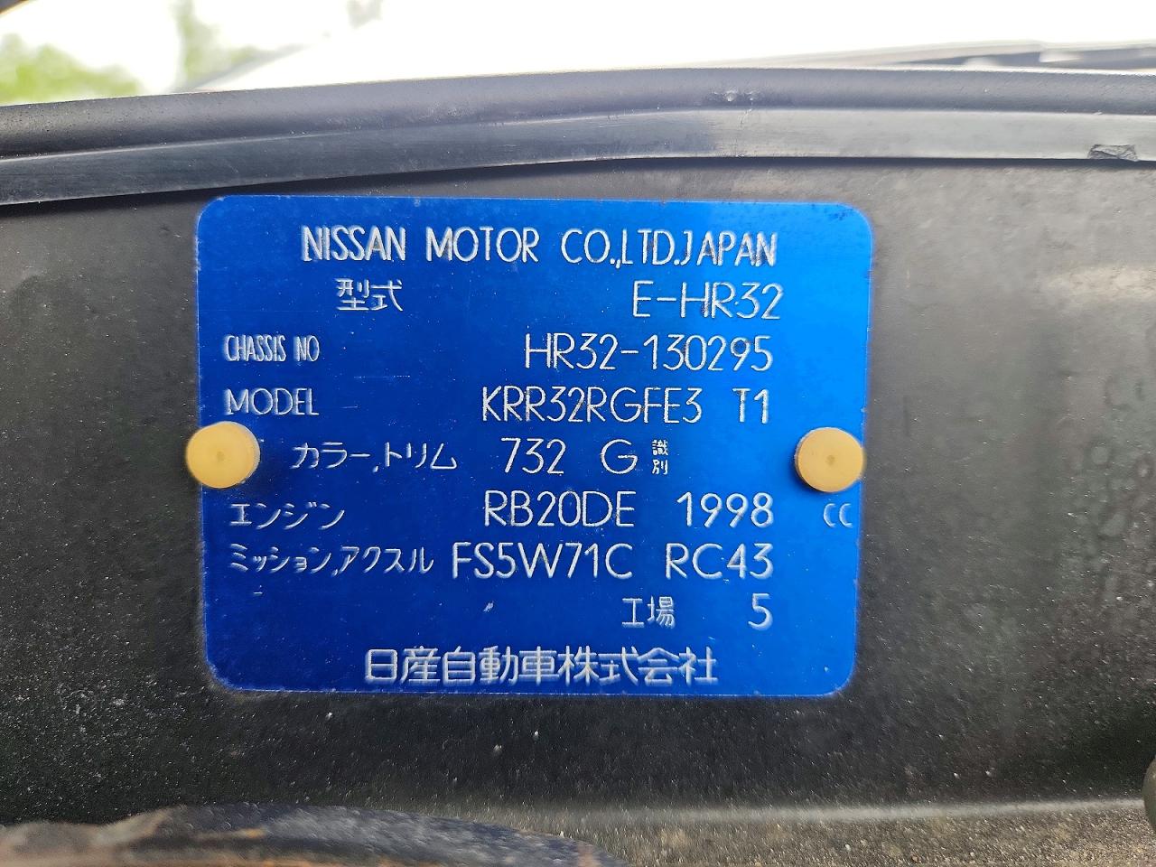 1993 Nissan Skyline Серый vin: HR32130295