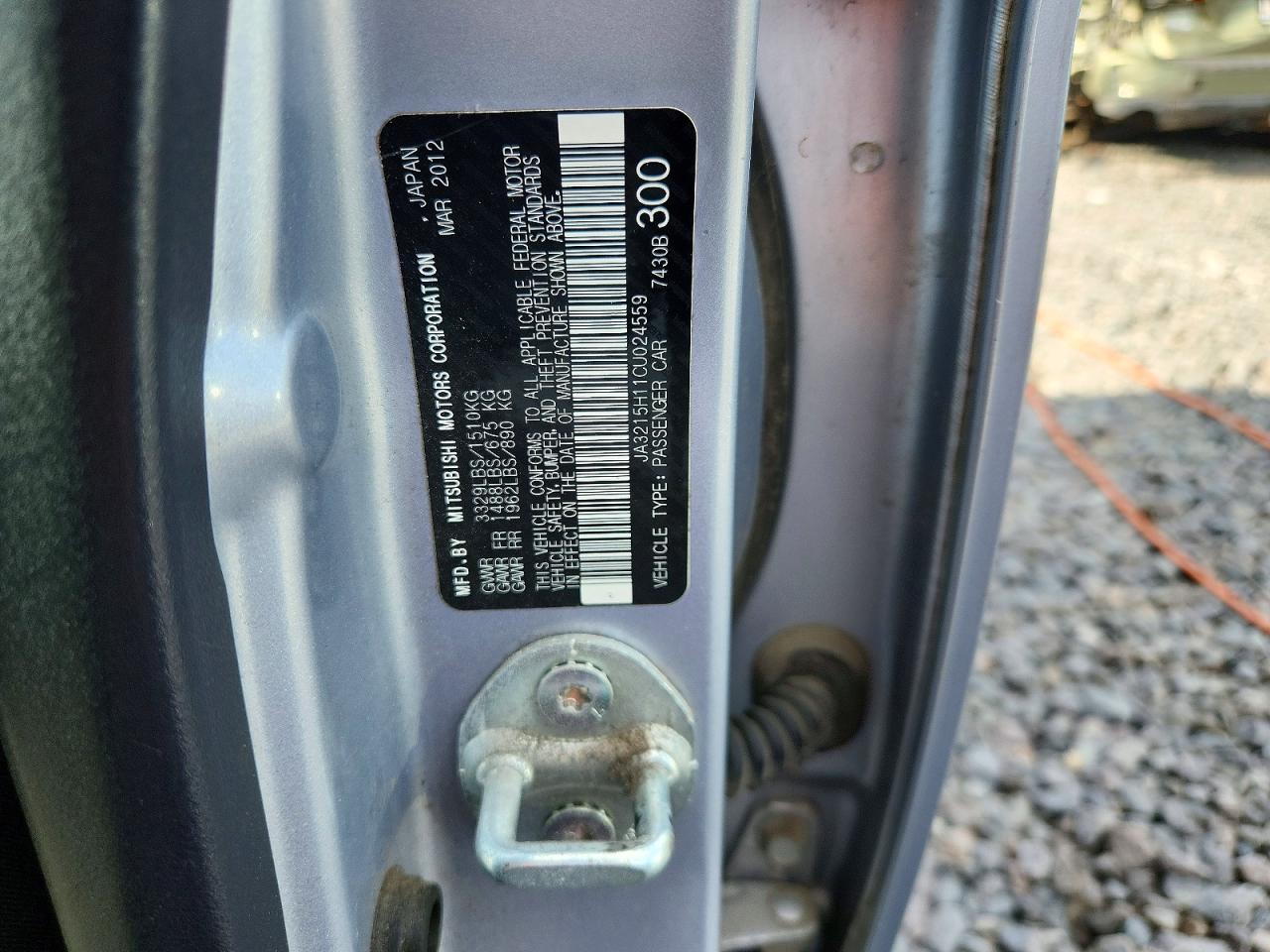 2012 Mitsubishi I Miev Es Silver vin: JA3215H11CU024559