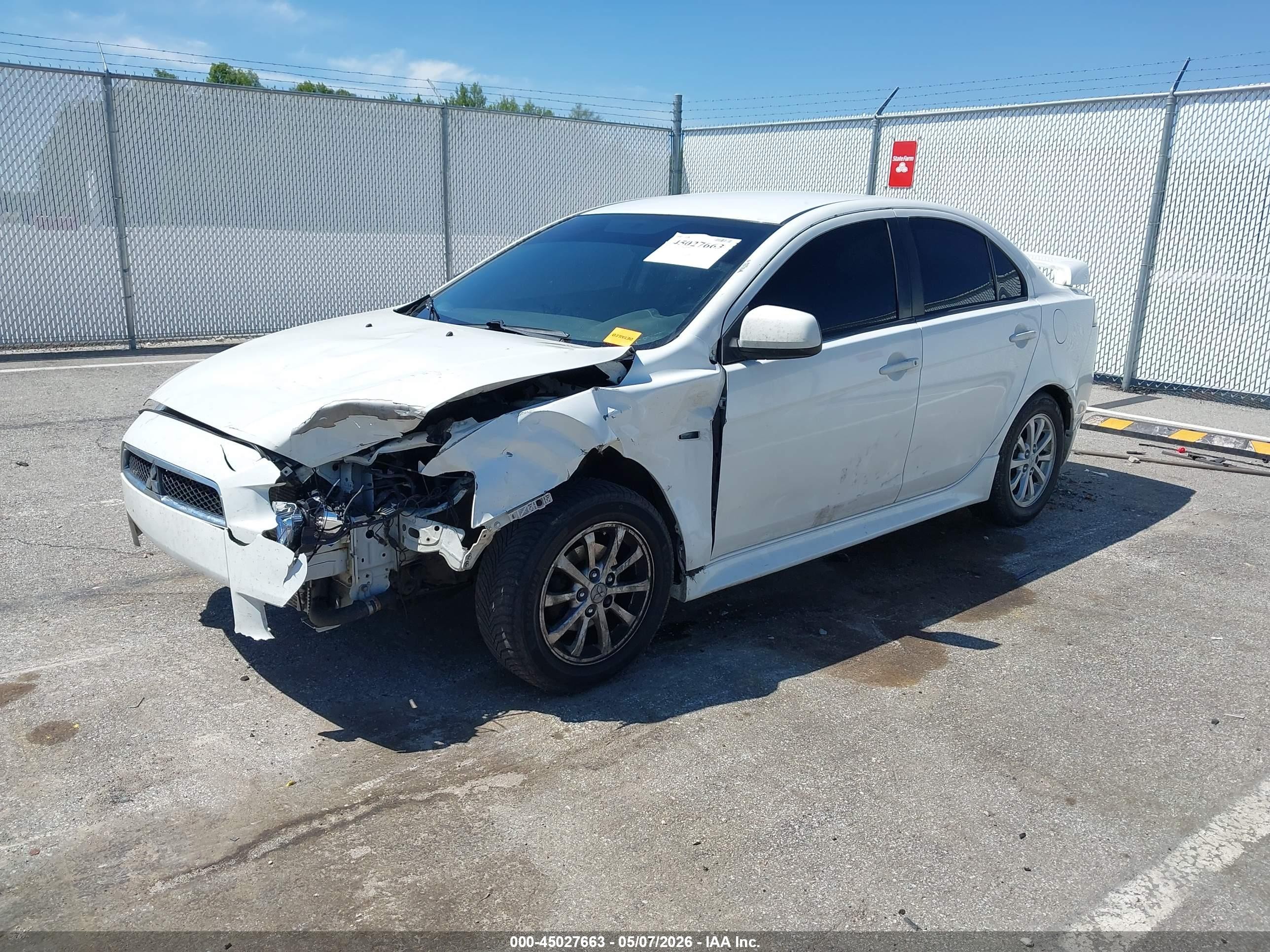2011 Mitsubishi Lancer Es White vin: JA32U2FU1BU014325