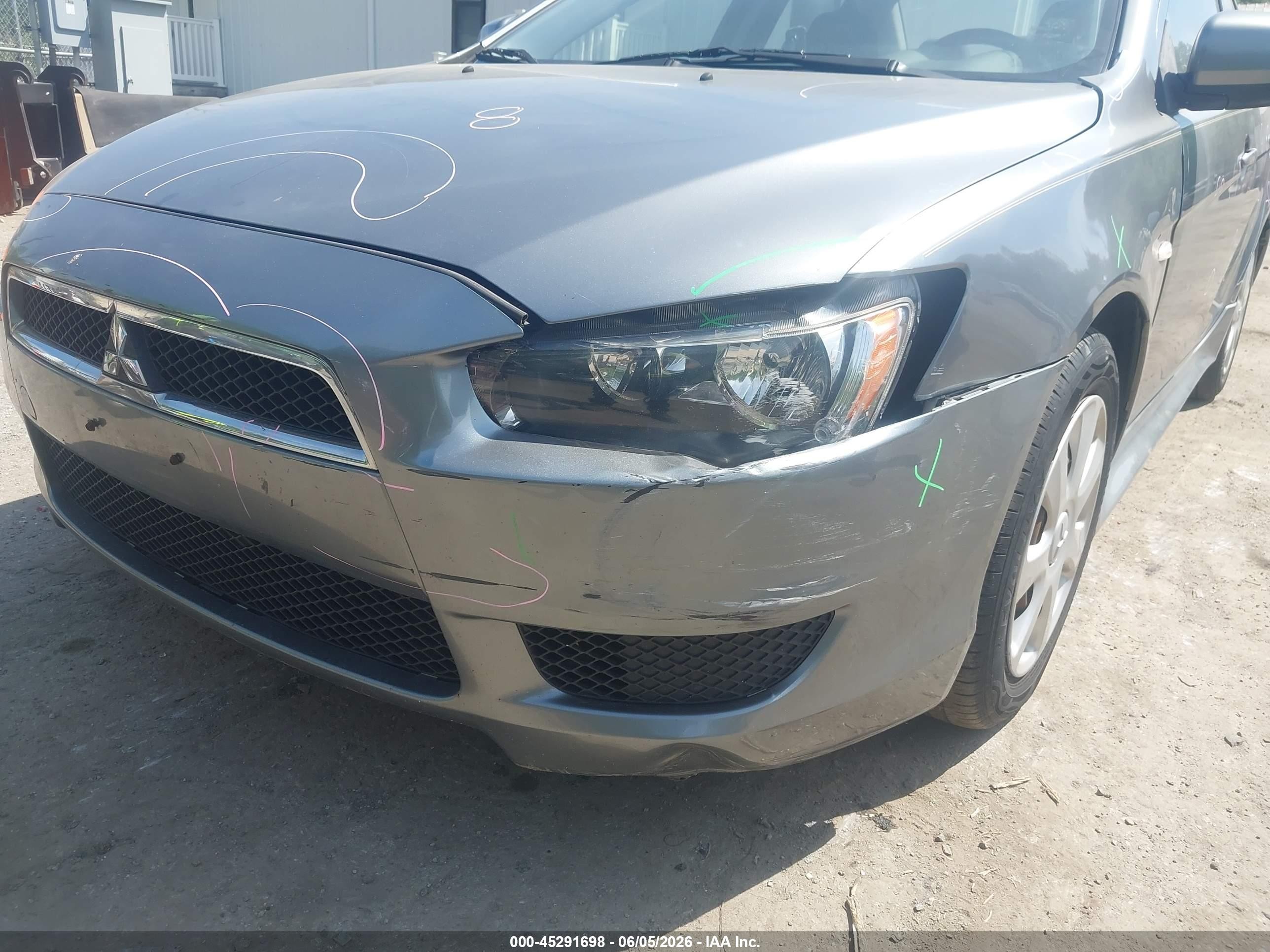 2014 Mitsubishi Lancer Es Gray vin: JA32U2FU1EU007976