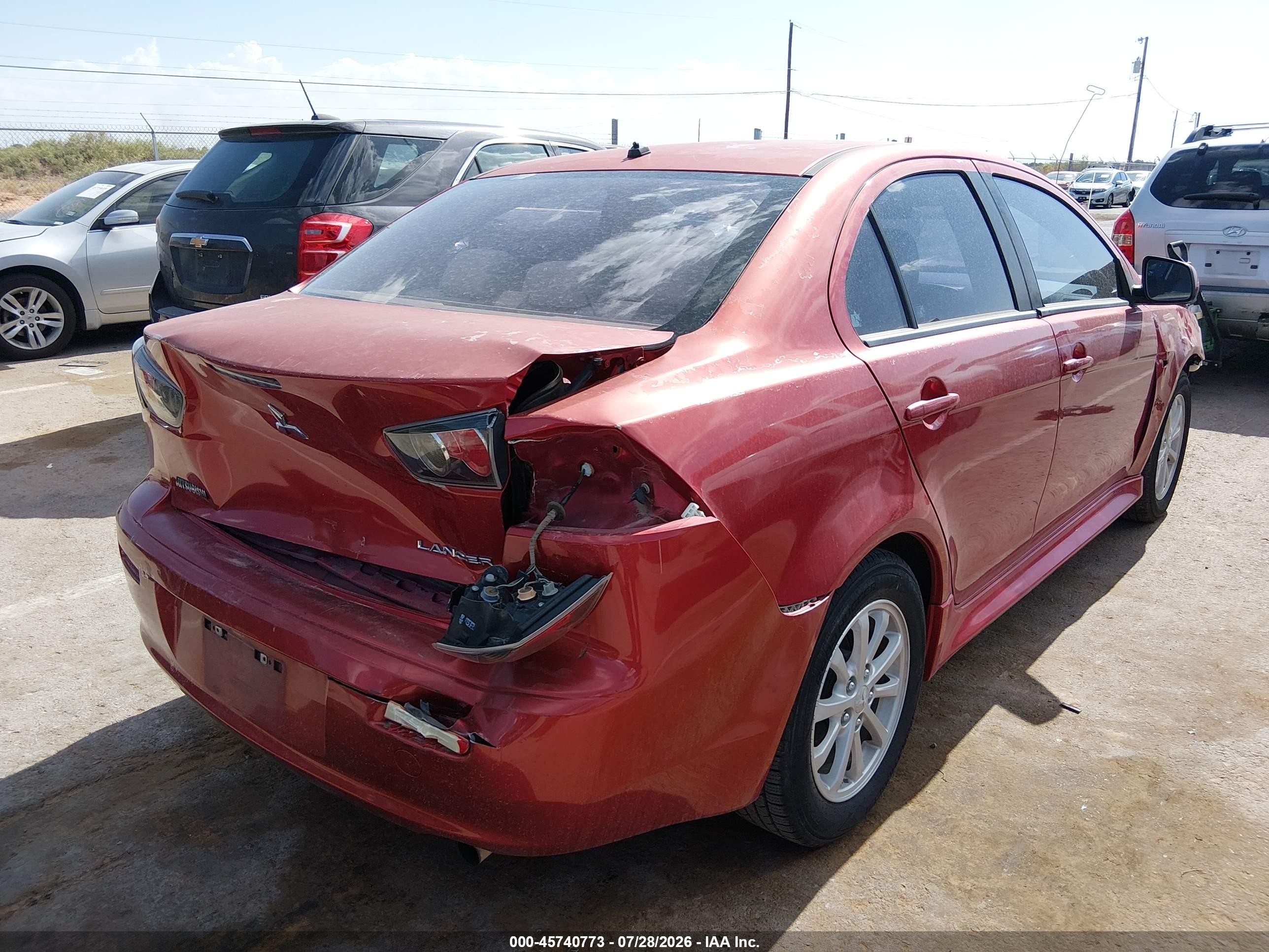 2014 Mitsubishi Lancer Es Red vin: JA32U2FU2EU017058