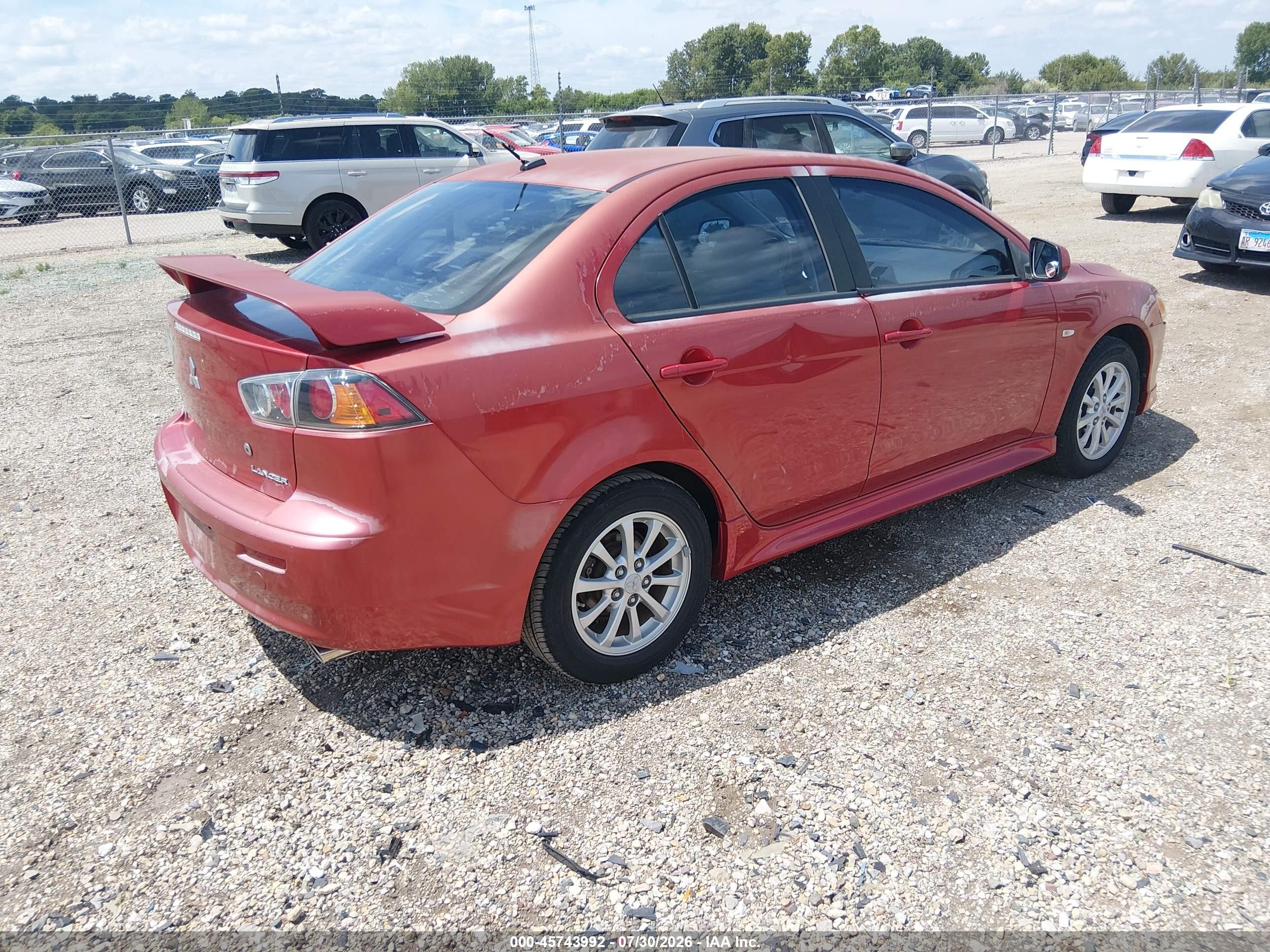 2010 Mitsubishi Lancer Es Red vin: JA32U2FU3AU020092