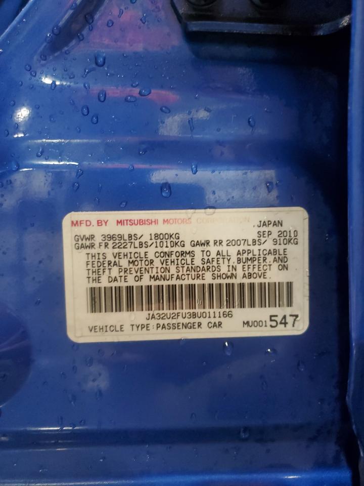2011 Mitsubishi Lancer Es Blue vin: JA32U2FU3BU011166