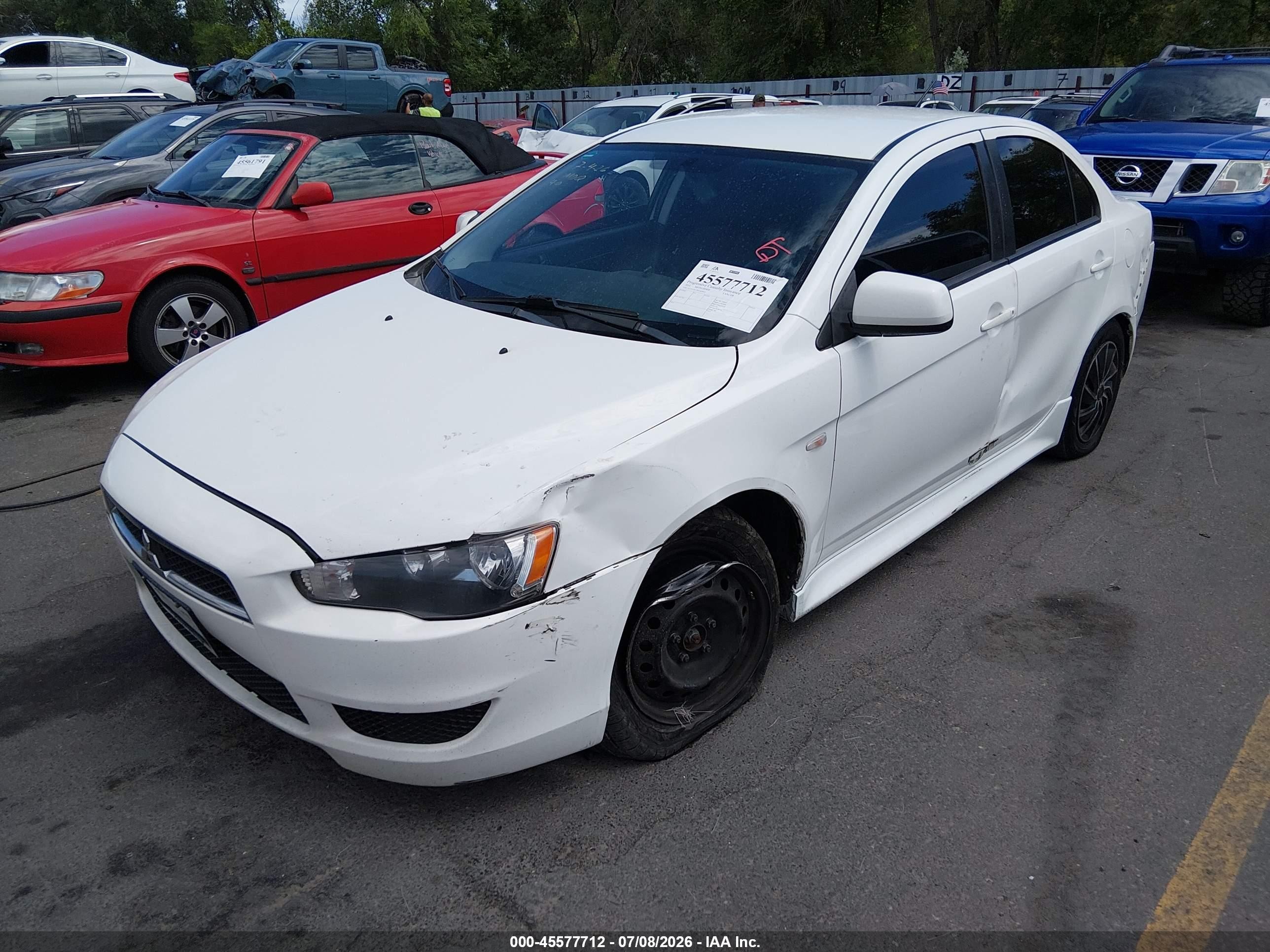 2014 Mitsubishi Lancer Es White vin: JA32U2FU3EU020051