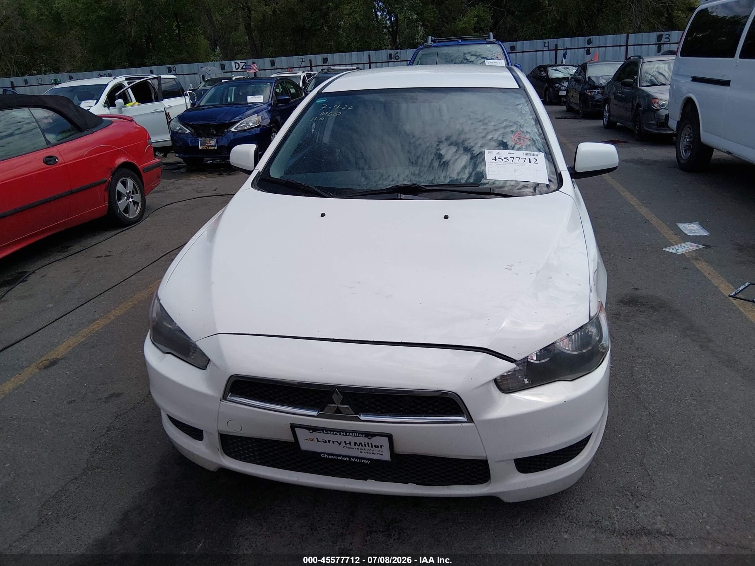 2014 Mitsubishi Lancer Es White vin: JA32U2FU3EU020051