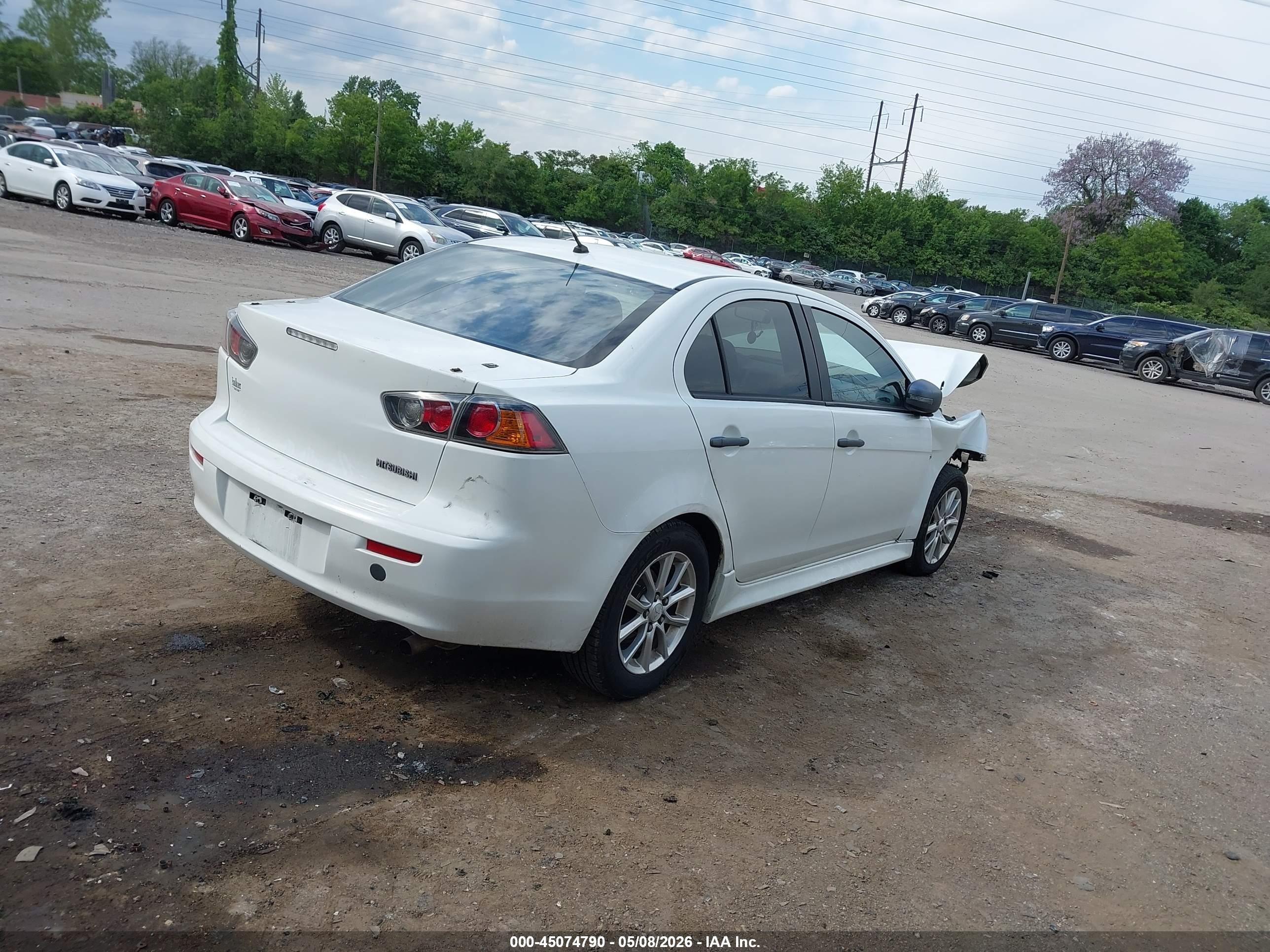 2015 Mitsubishi Lancer Es White vin: JA32U2FU3FU005115
