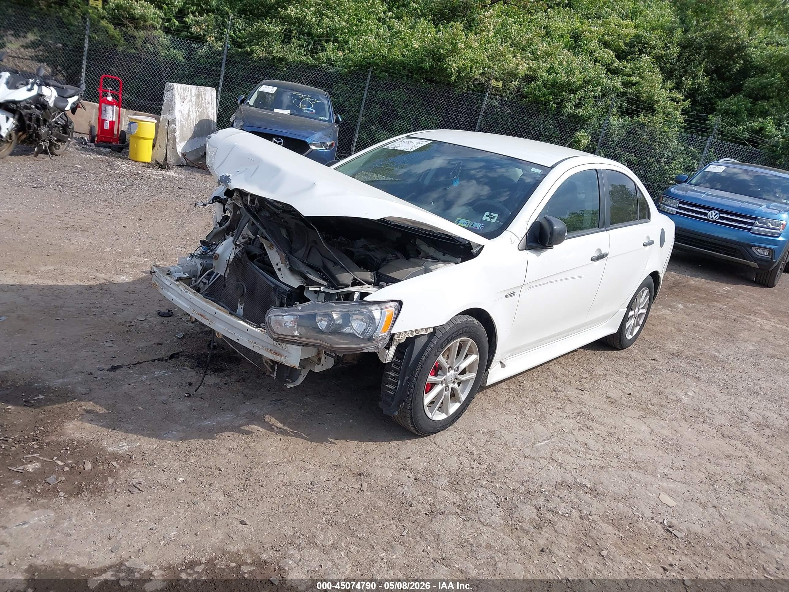 2015 Mitsubishi Lancer Es White vin: JA32U2FU3FU005115