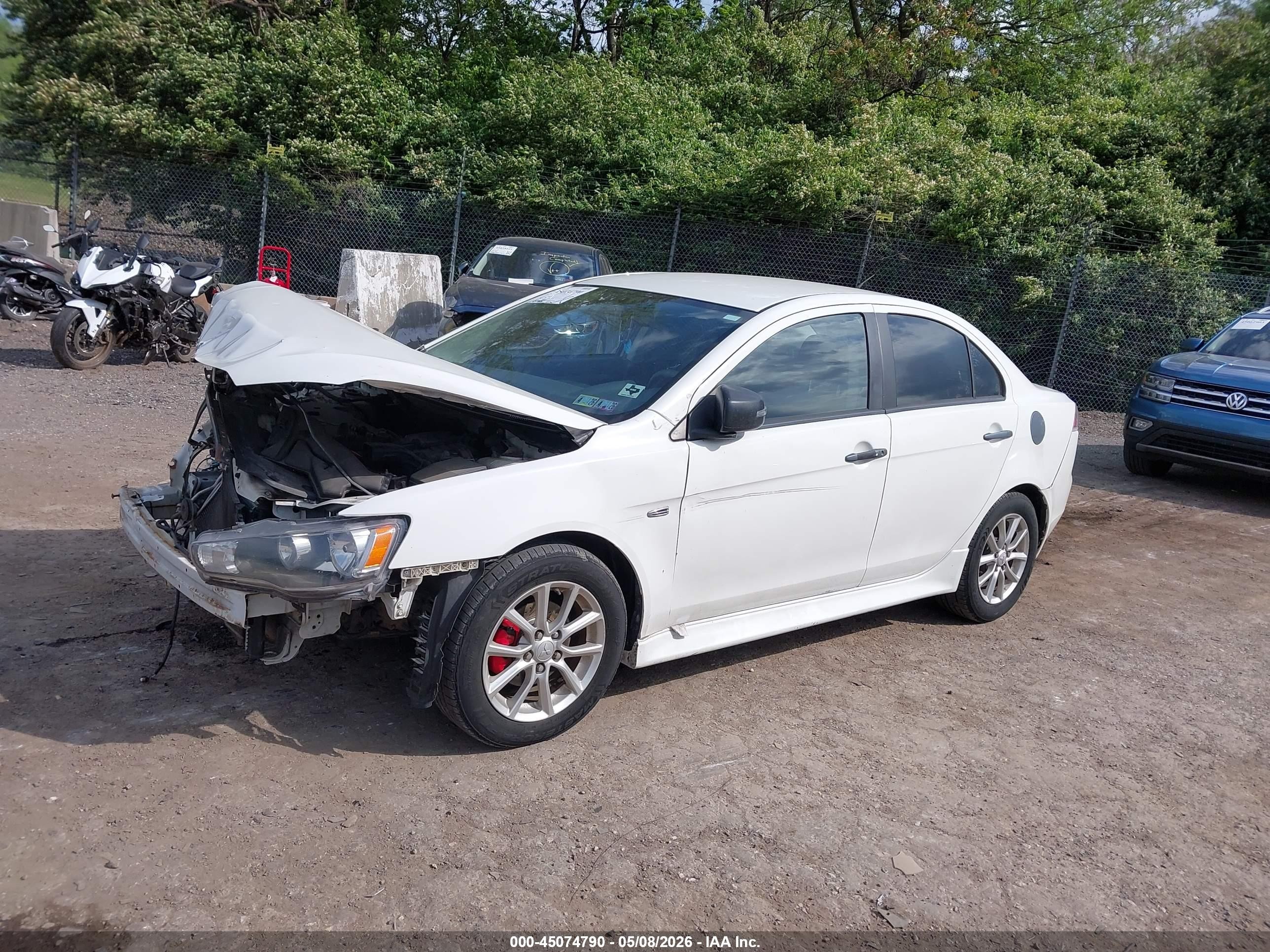 2015 Mitsubishi Lancer Es White vin: JA32U2FU3FU005115