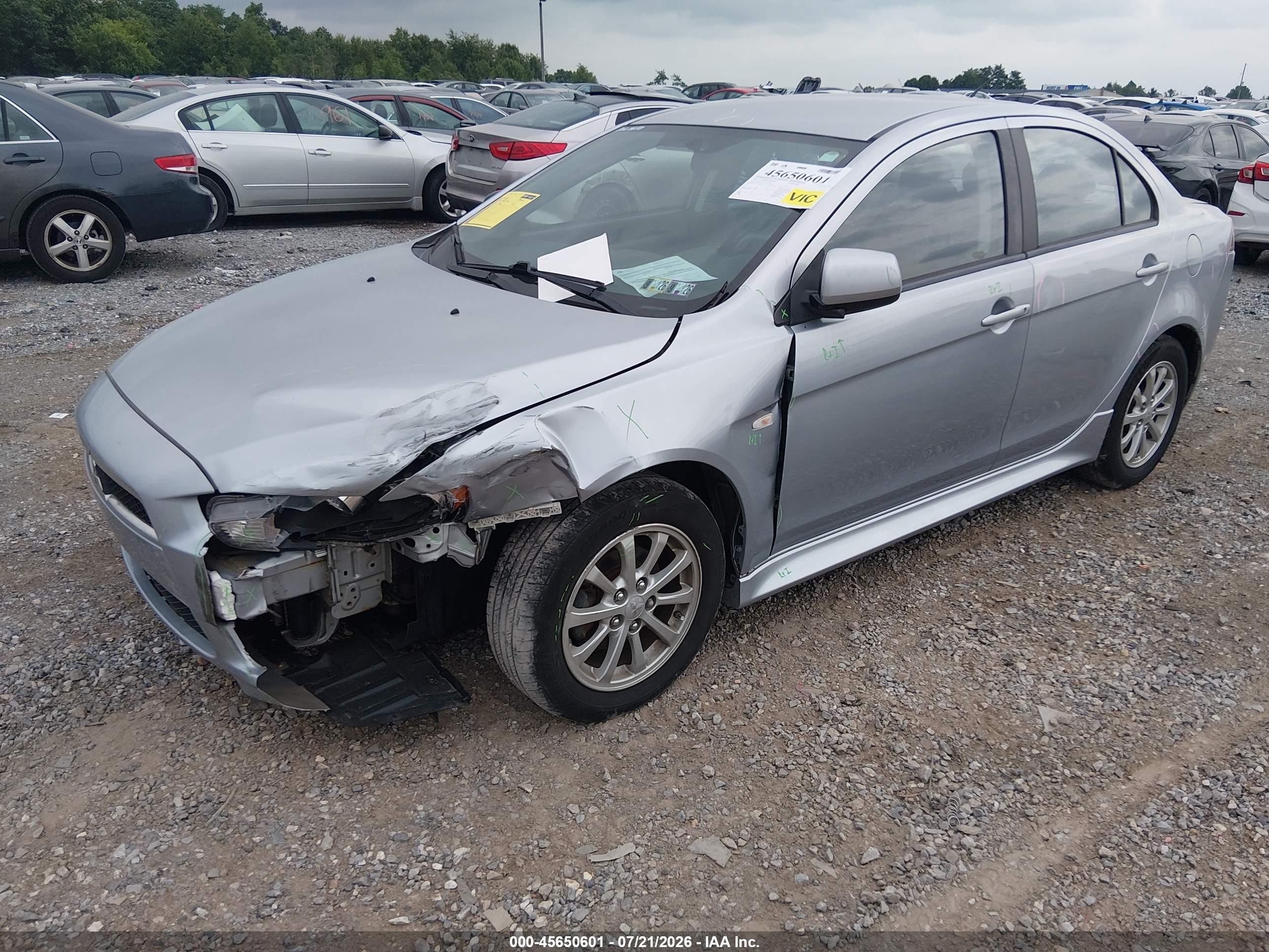 2014 Mitsubishi Lancer Es Gray vin: JA32U2FU4EU017045