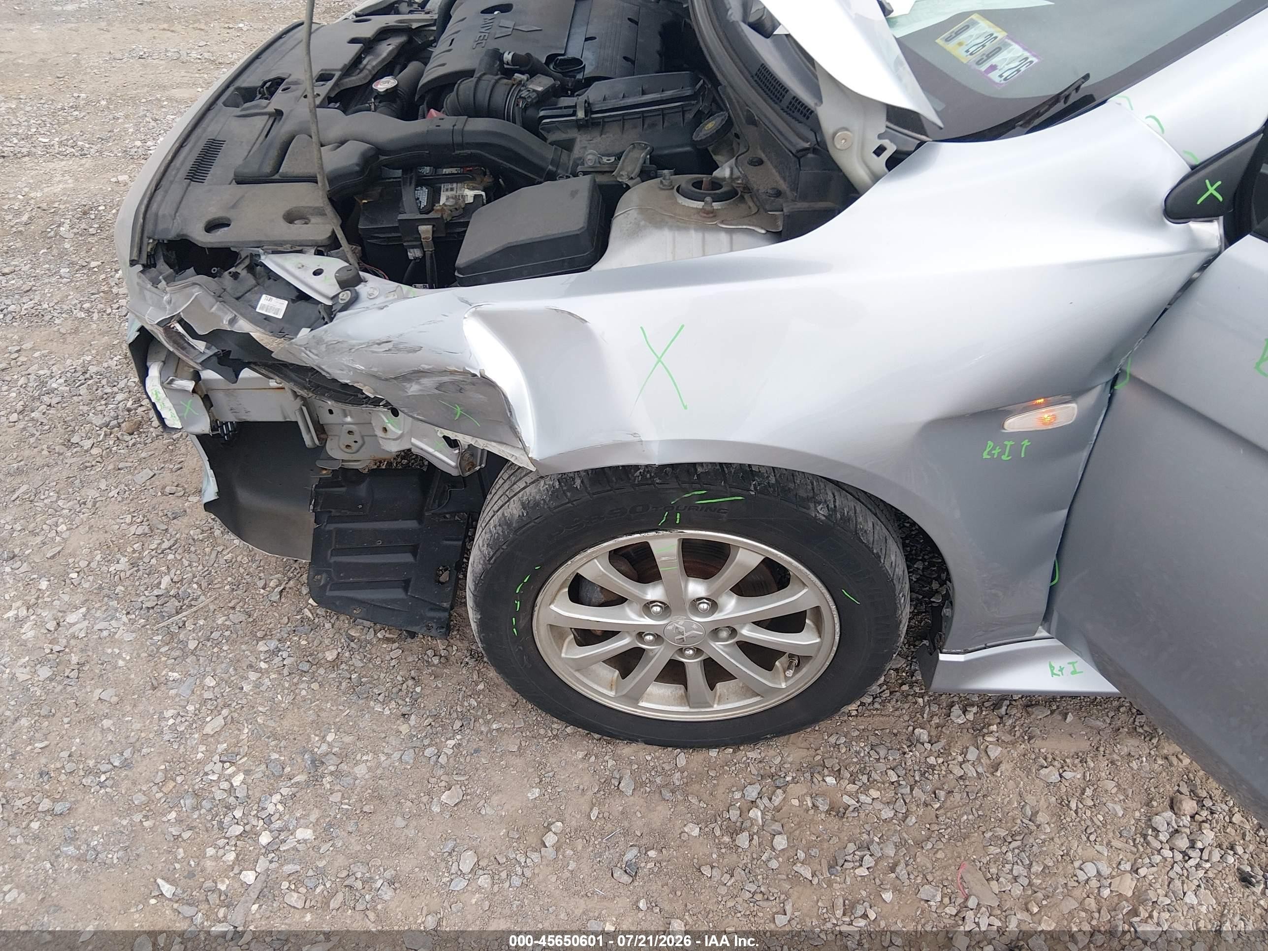 2014 Mitsubishi Lancer Es Gray vin: JA32U2FU4EU017045