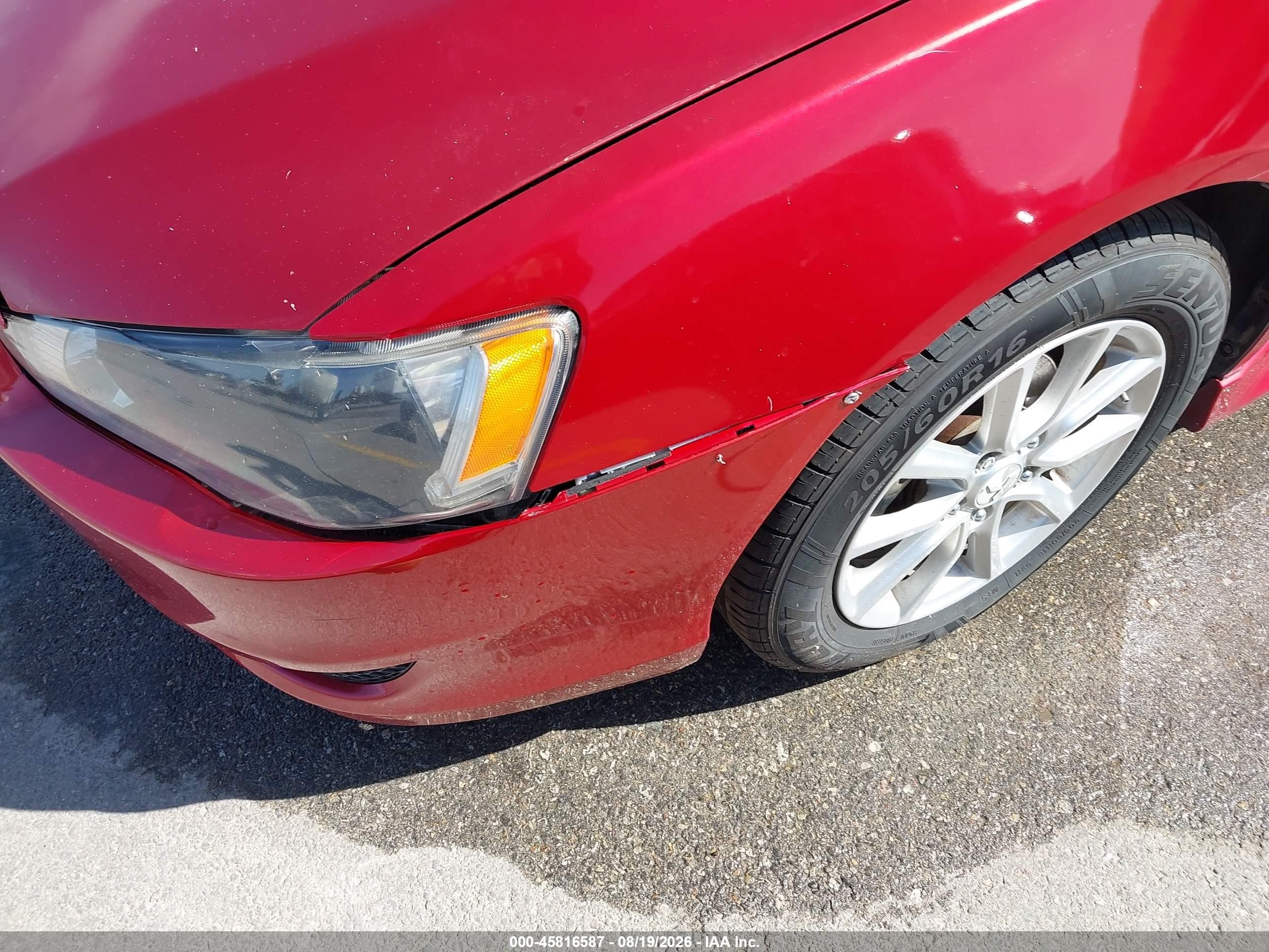 2015 Mitsubishi Lancer Es Red vin: JA32U2FU4FU025227