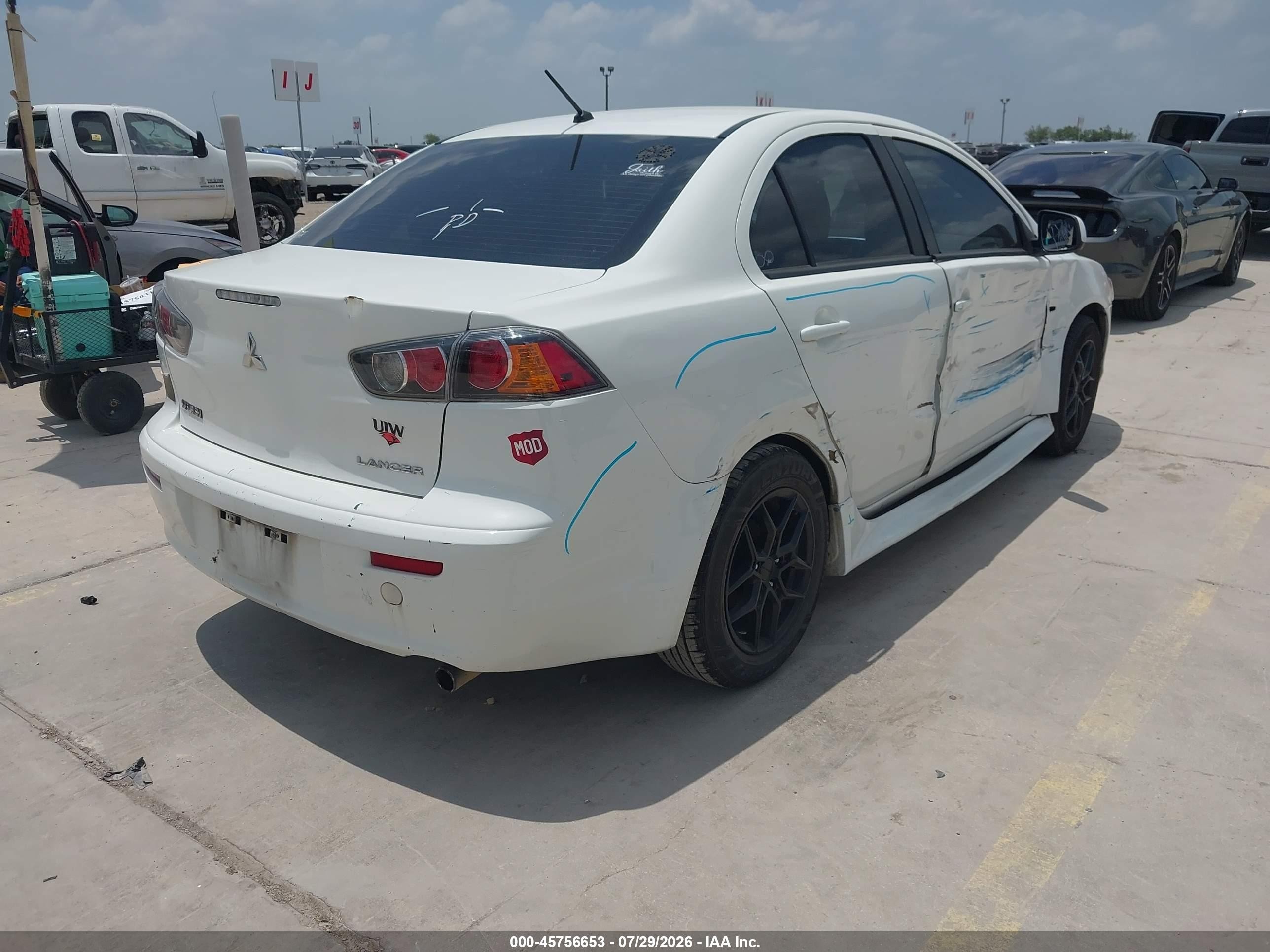 2014 Mitsubishi Lancer Es White vin: JA32U2FU5EU004739
