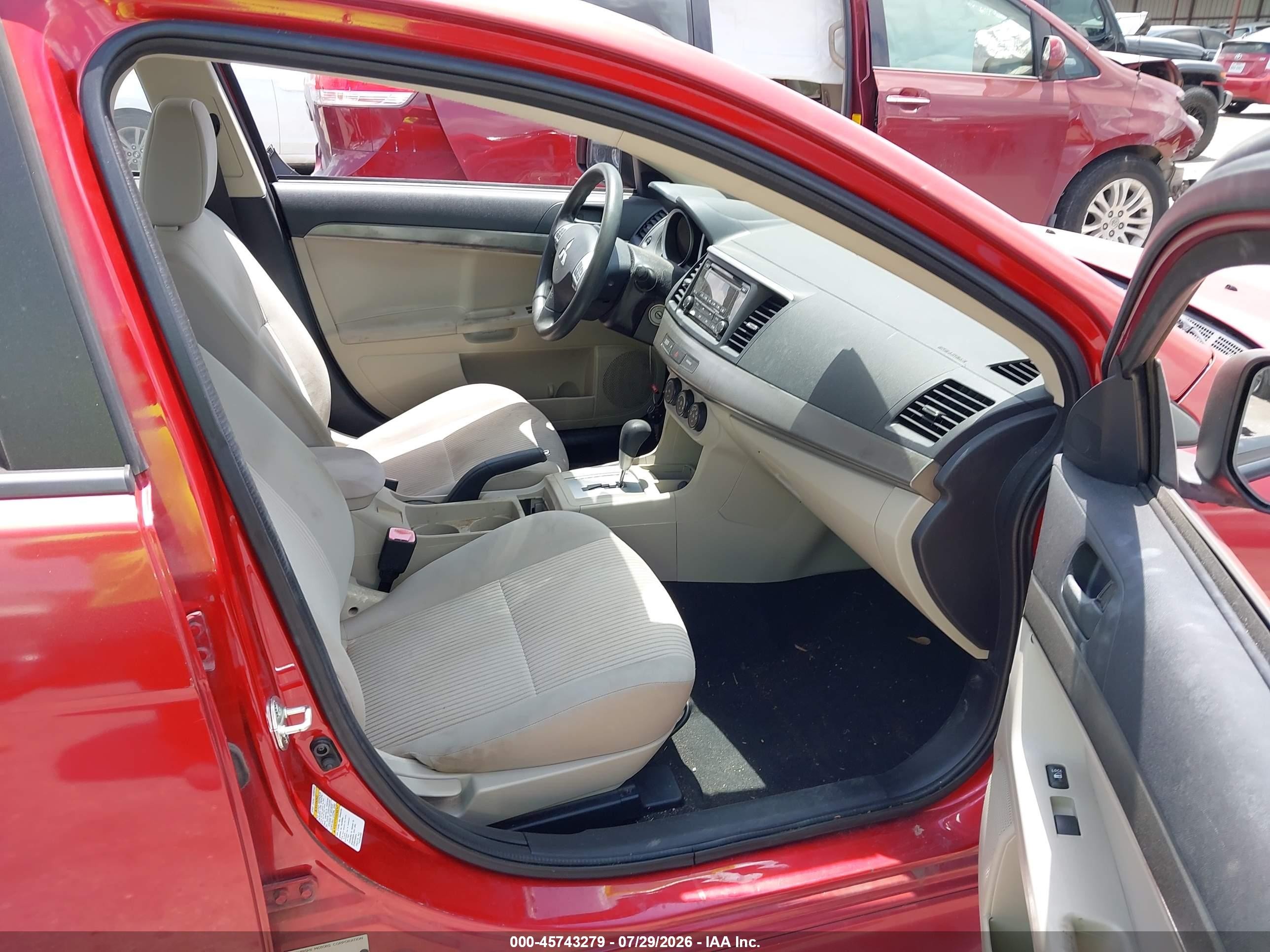 2015 Mitsubishi Lancer Es Red vin: JA32U2FU5FU011501