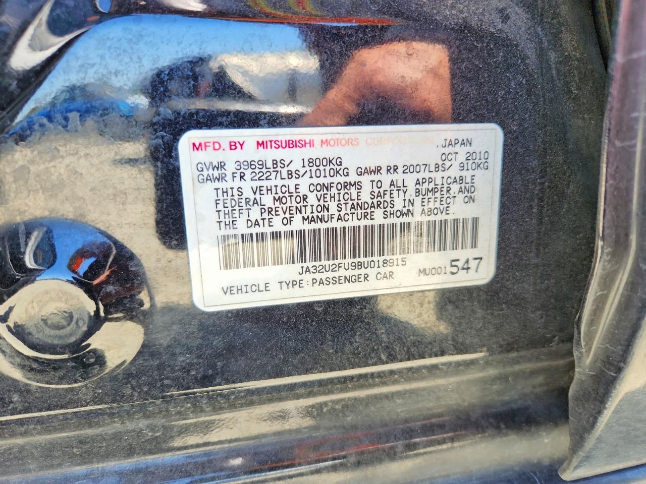 2011 Mitsubishi Lancer Es/es Sport Black vin: JA32U2FU9BU018915