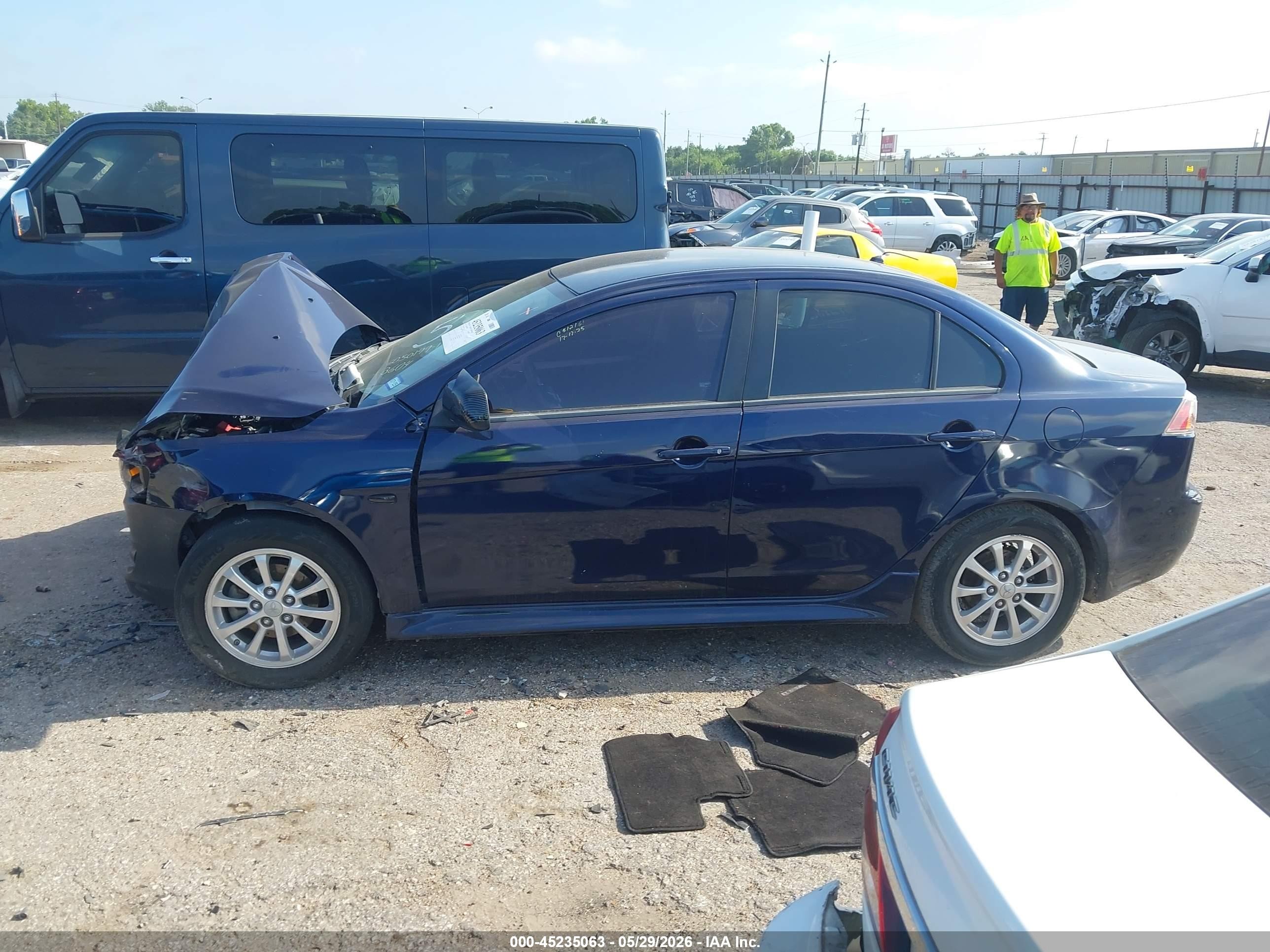 2014 Mitsubishi Lancer Es/es Sport Blue vin: JA32U2FUXEU003604