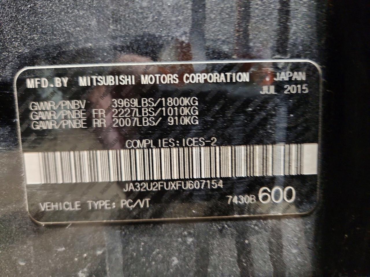 2015 Mitsubishi Lancer Es Blue vin: JA32U2FUXFU607154