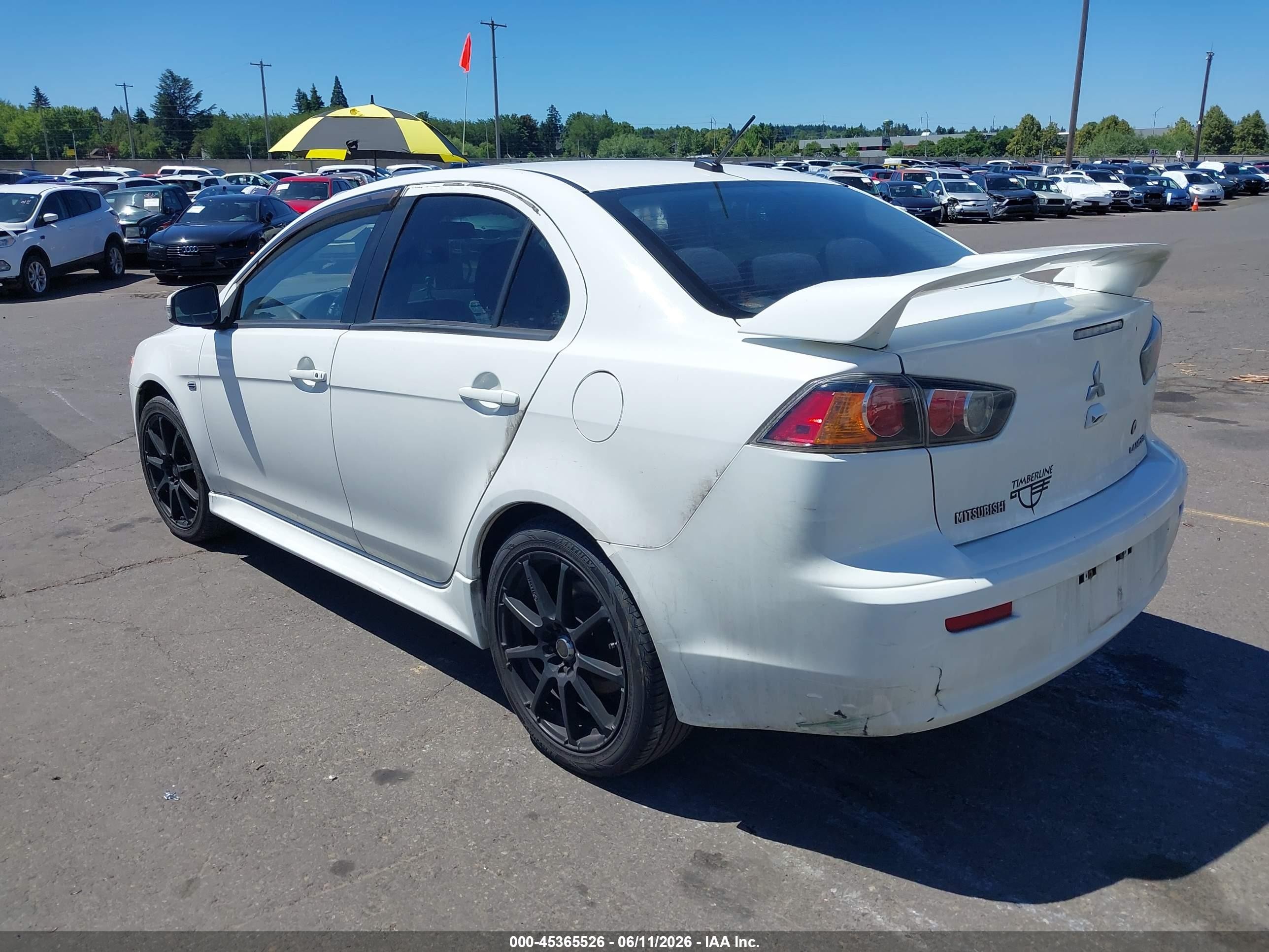 2015 Mitsubishi Lancer Gt White vin: JA32U8FW0FU014360