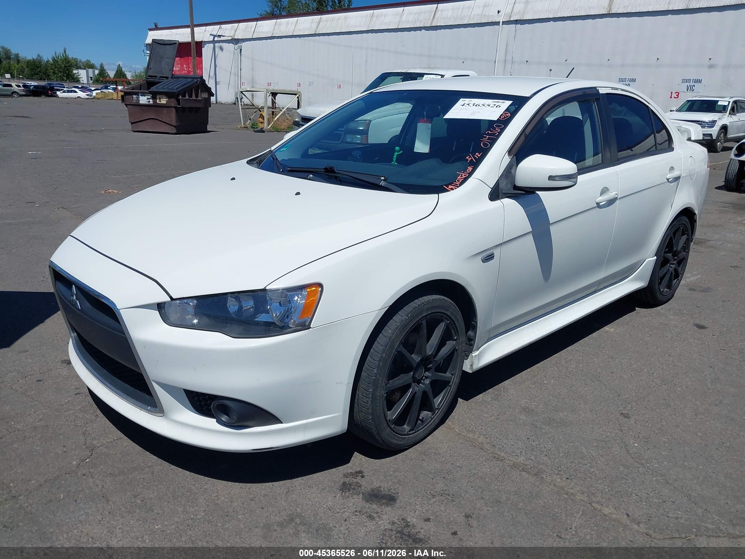 2015 Mitsubishi Lancer Gt White vin: JA32U8FW0FU014360