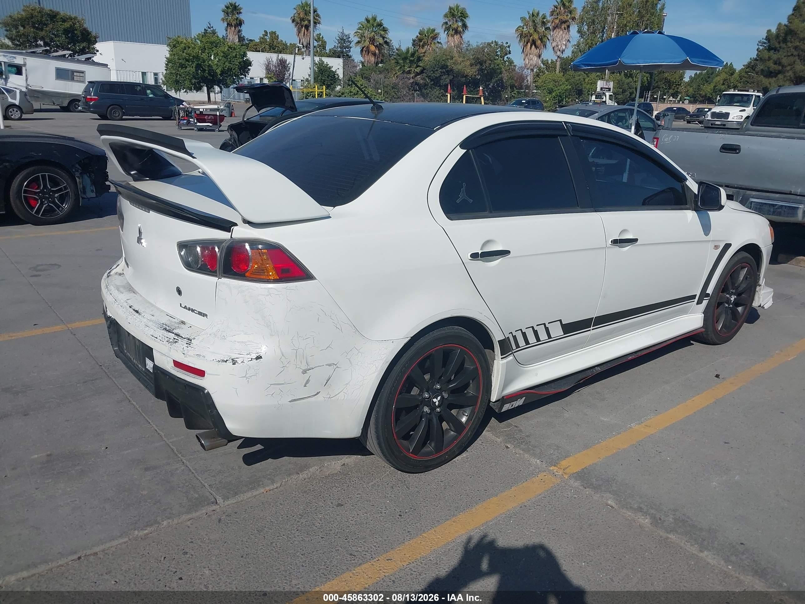 2011 Mitsubishi Lancer Gts White vin: JA32U8FW3BU046651