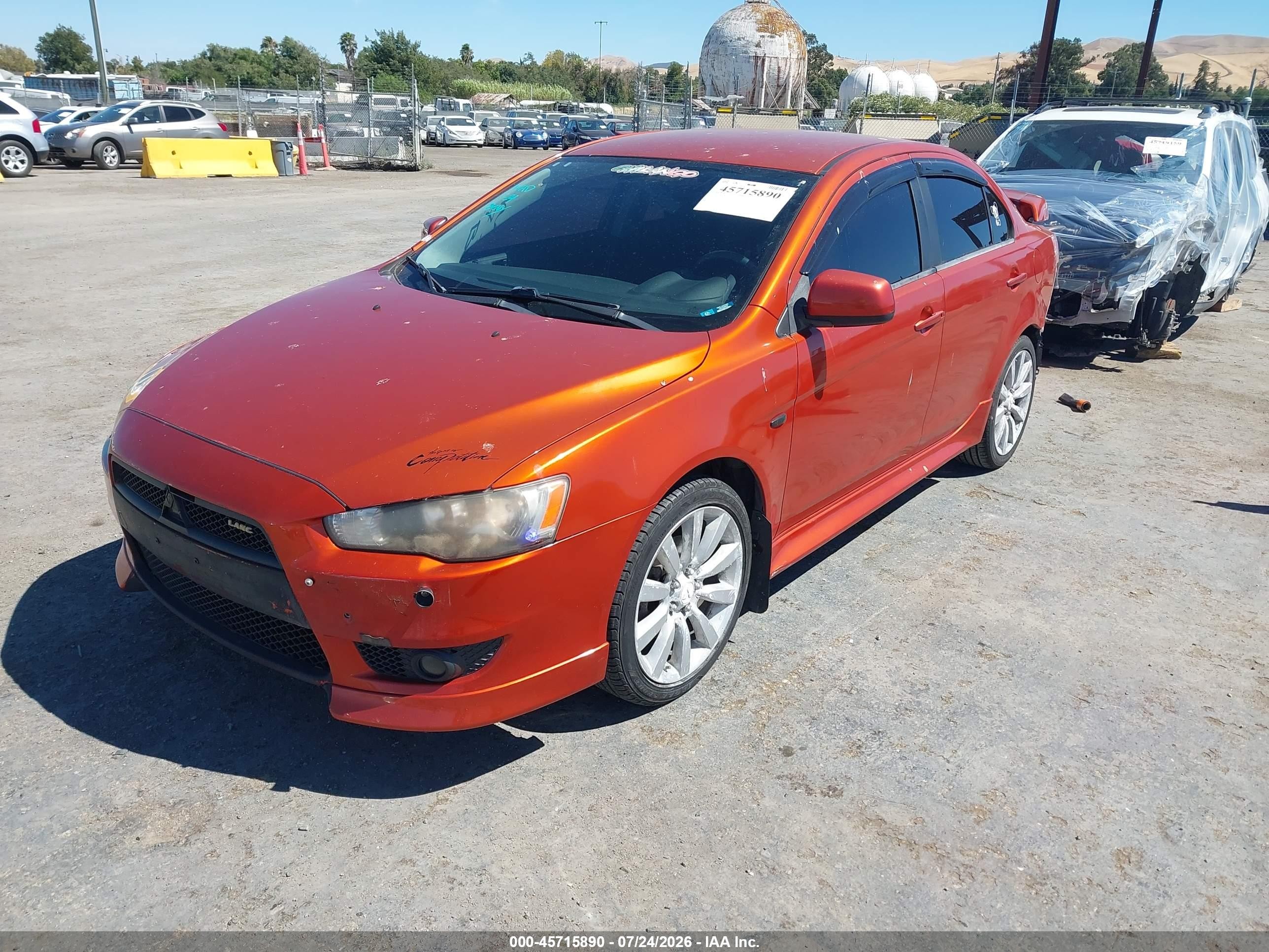 2011 Mitsubishi Lancer Gts Orange vin: JA32U8FW7BU041534