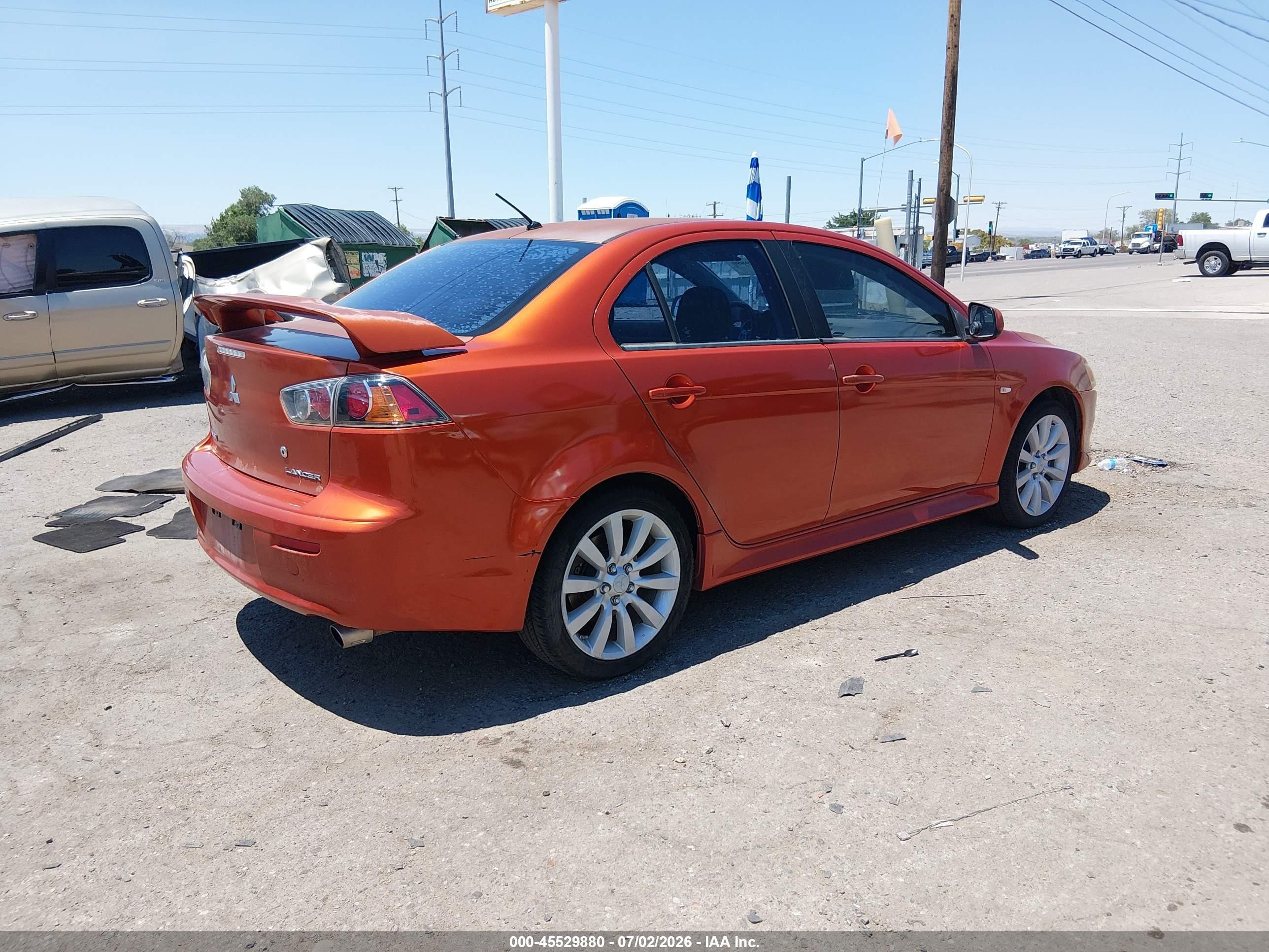 2011 Mitsubishi Lancer Gts Orange vin: JA32U8FW8BU016447