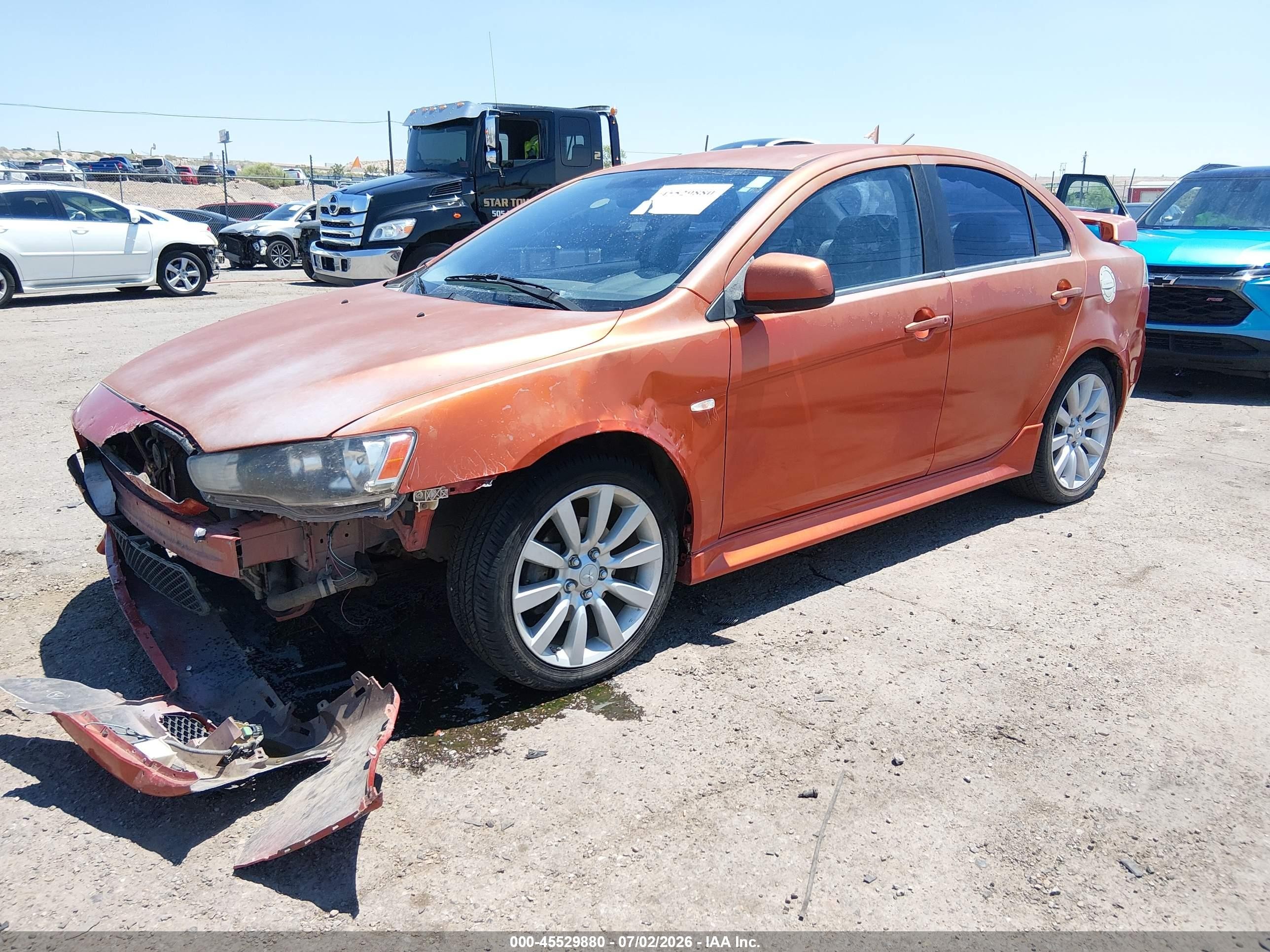 2011 Mitsubishi Lancer Gts Orange vin: JA32U8FW8BU016447