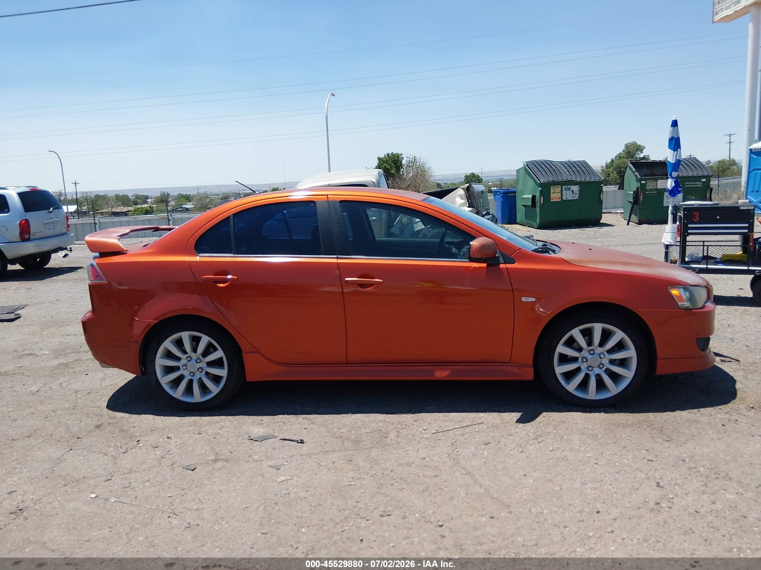 2011 Mitsubishi Lancer Gts Orange vin: JA32U8FW8BU016447