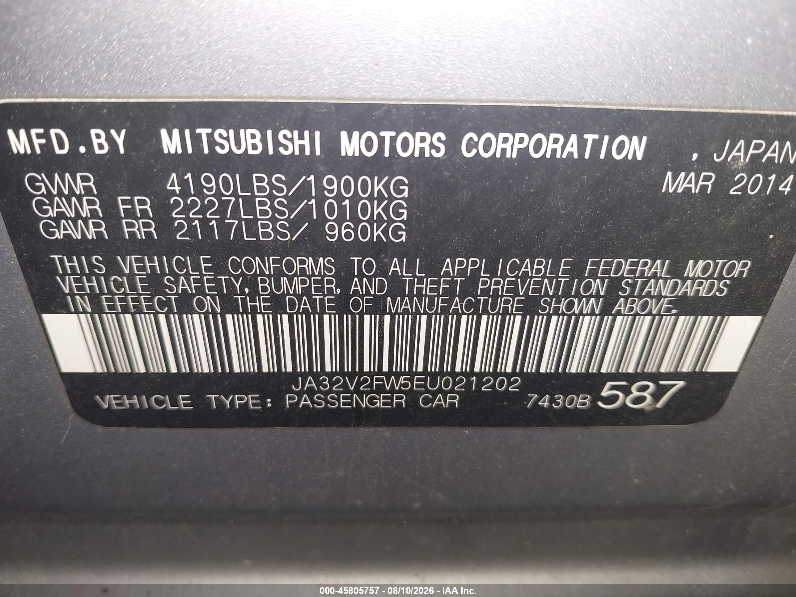 2014 Mitsubishi Lancer Se Silver vin: JA32V2FW5EU021202