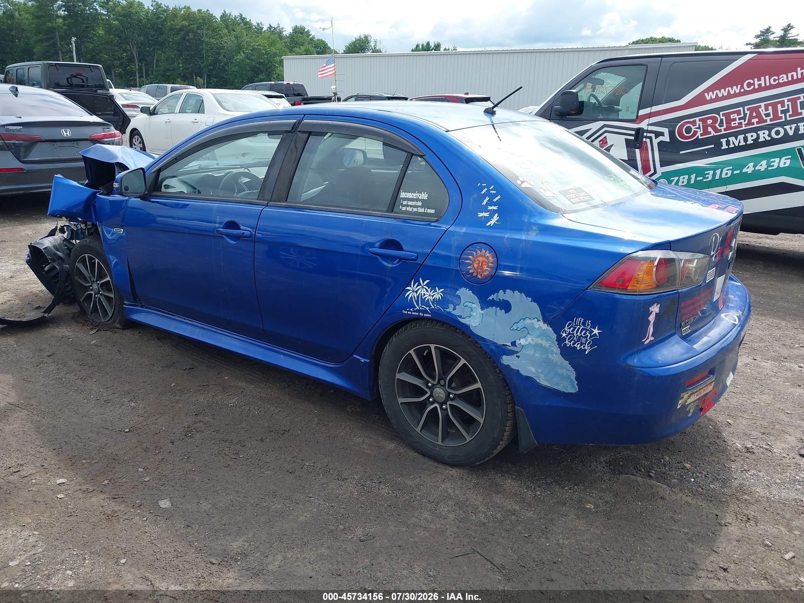 2017 Mitsubishi Lancer Es Blue vin: JA32V2FW6HU009435