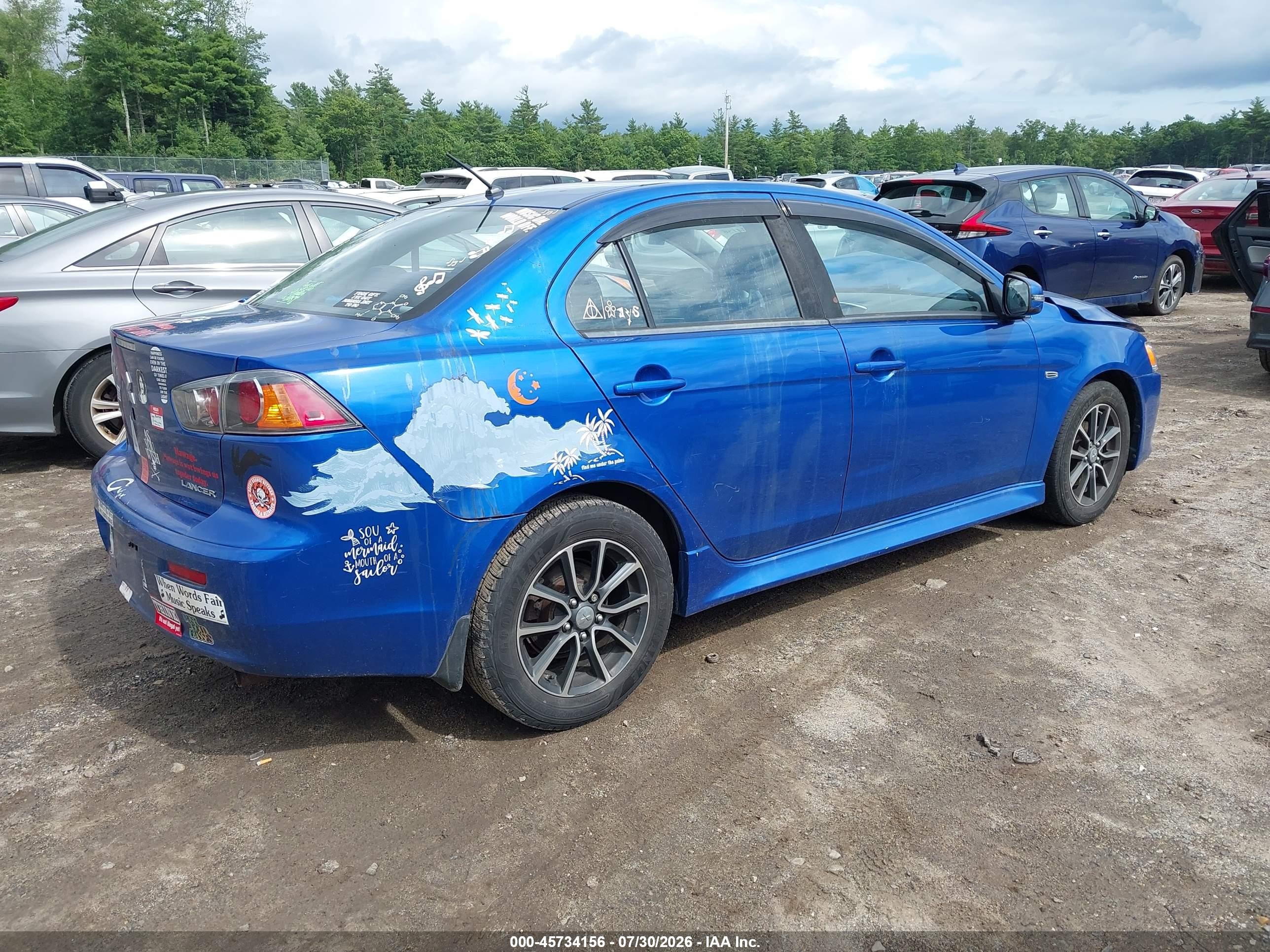 2017 Mitsubishi Lancer Es Blue vin: JA32V2FW6HU009435