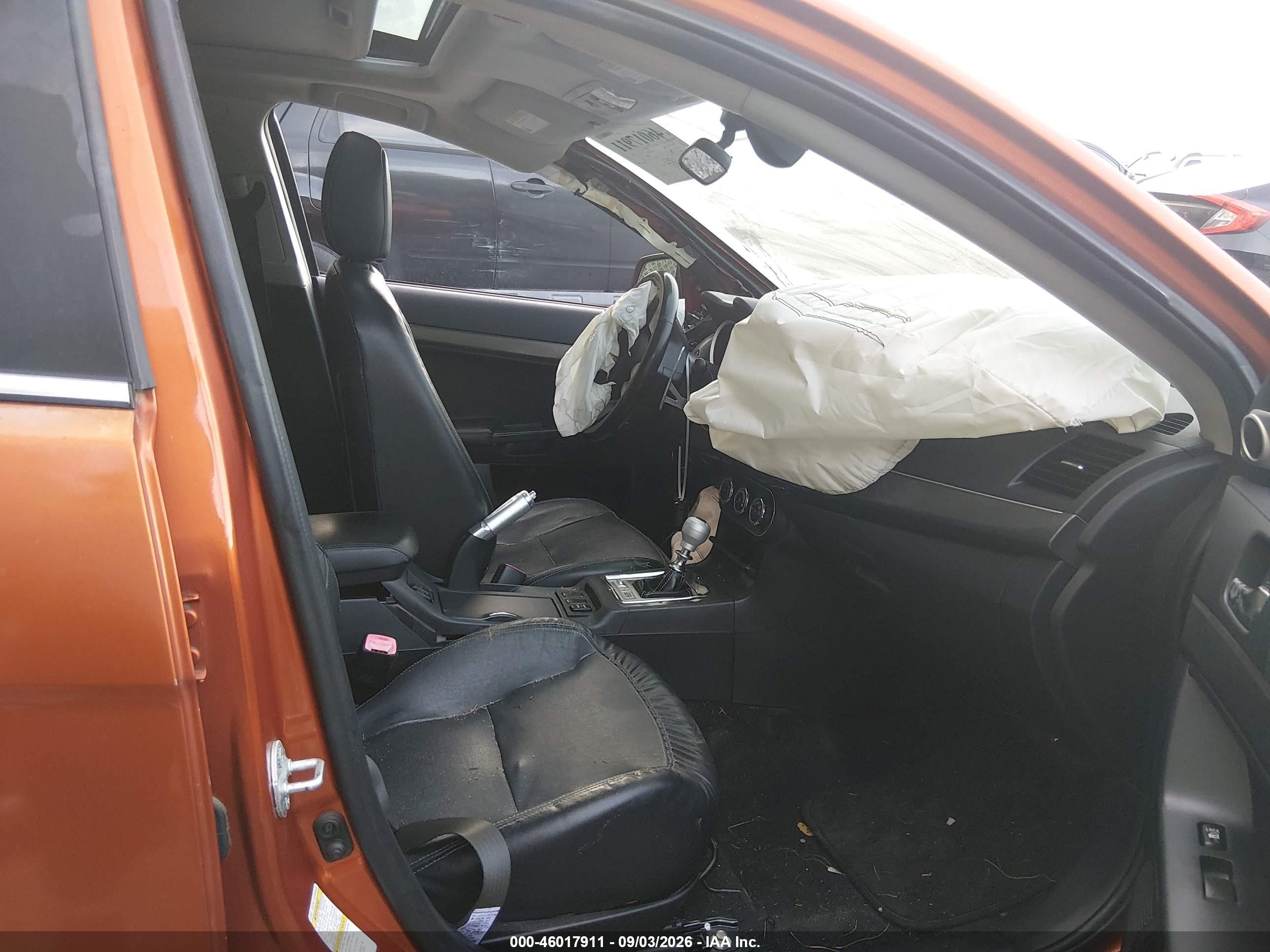 2011 Mitsubishi Lancer Ralliart Orange vin: JA32V6FV9BU001996