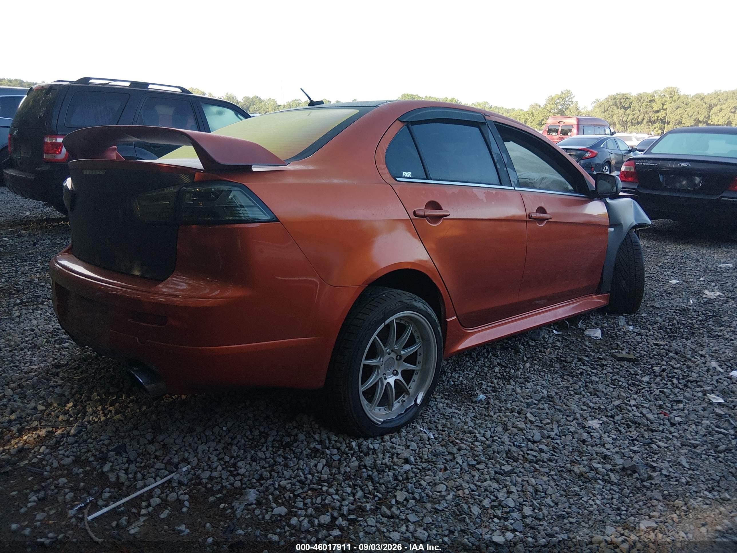 2011 Mitsubishi Lancer Ralliart Orange vin: JA32V6FV9BU001996