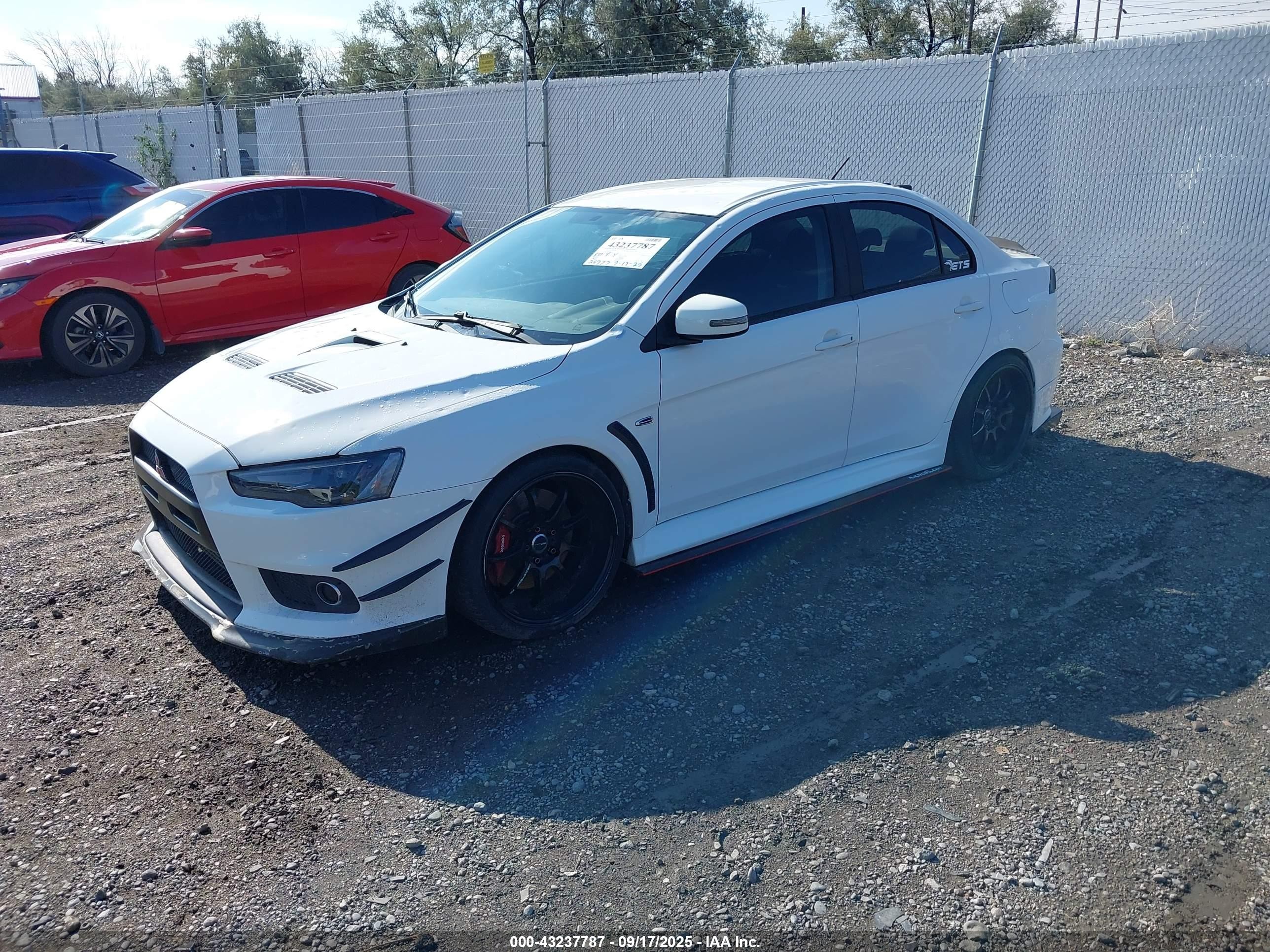 2015 Mitsubishi Lancer Evolution Gsr White vin: JA32W8FV0FU011332