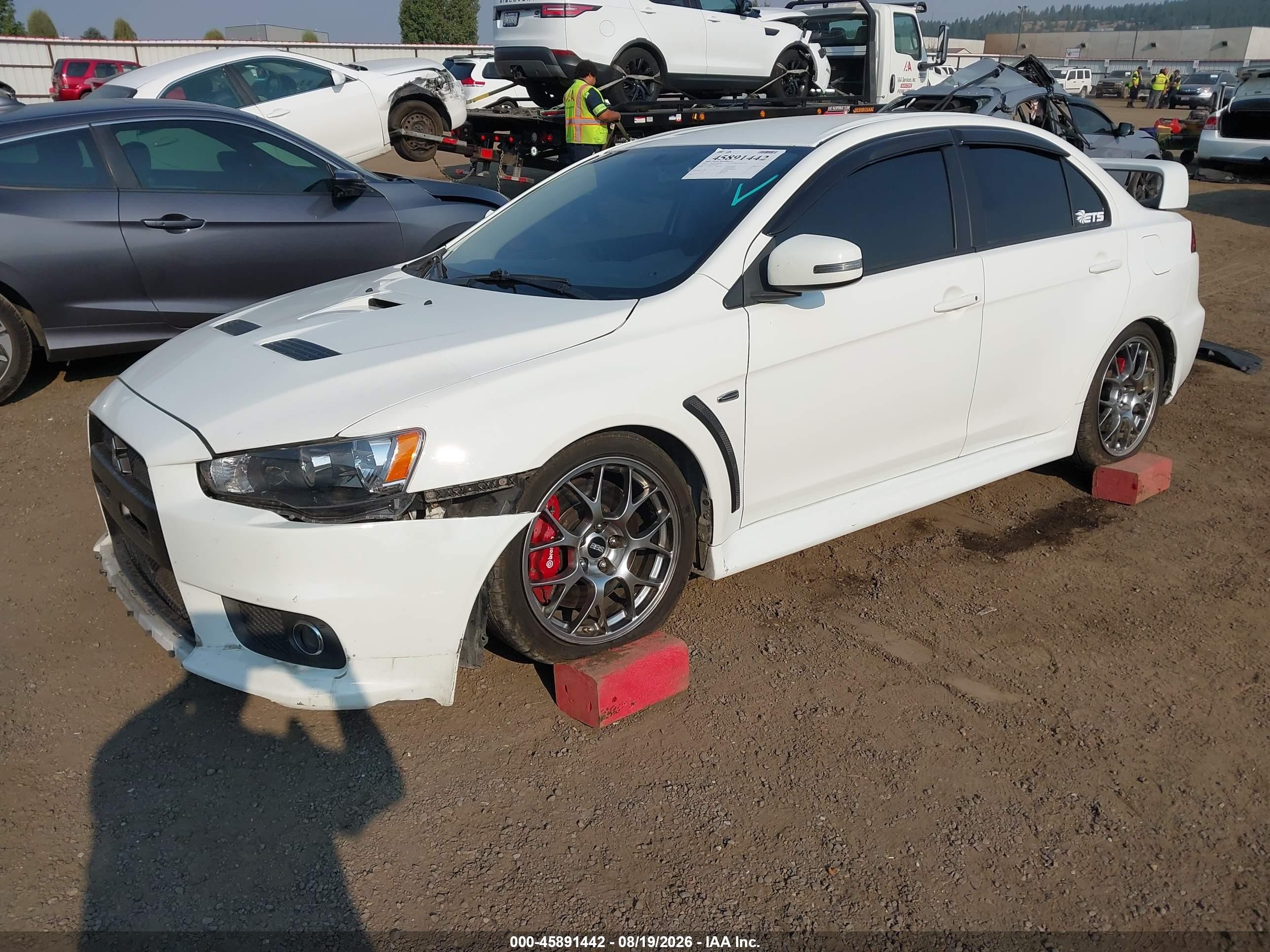 2015 Mitsubishi Lancer Evolution Gsr White vin: JA32W8FV2FU603959