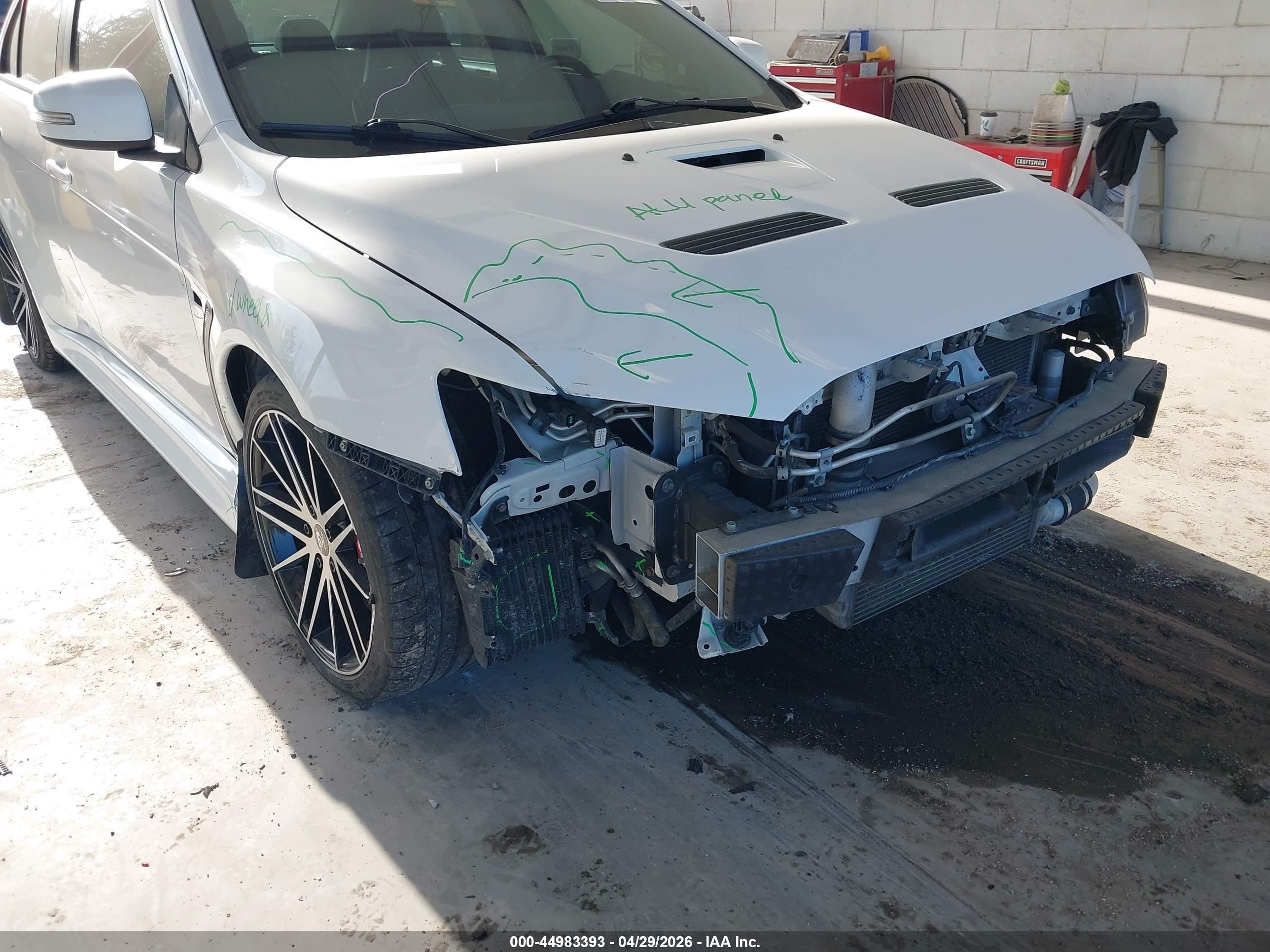 2015 Mitsubishi Lancer Evolution Gsr White vin: JA32W8FV4FU007946