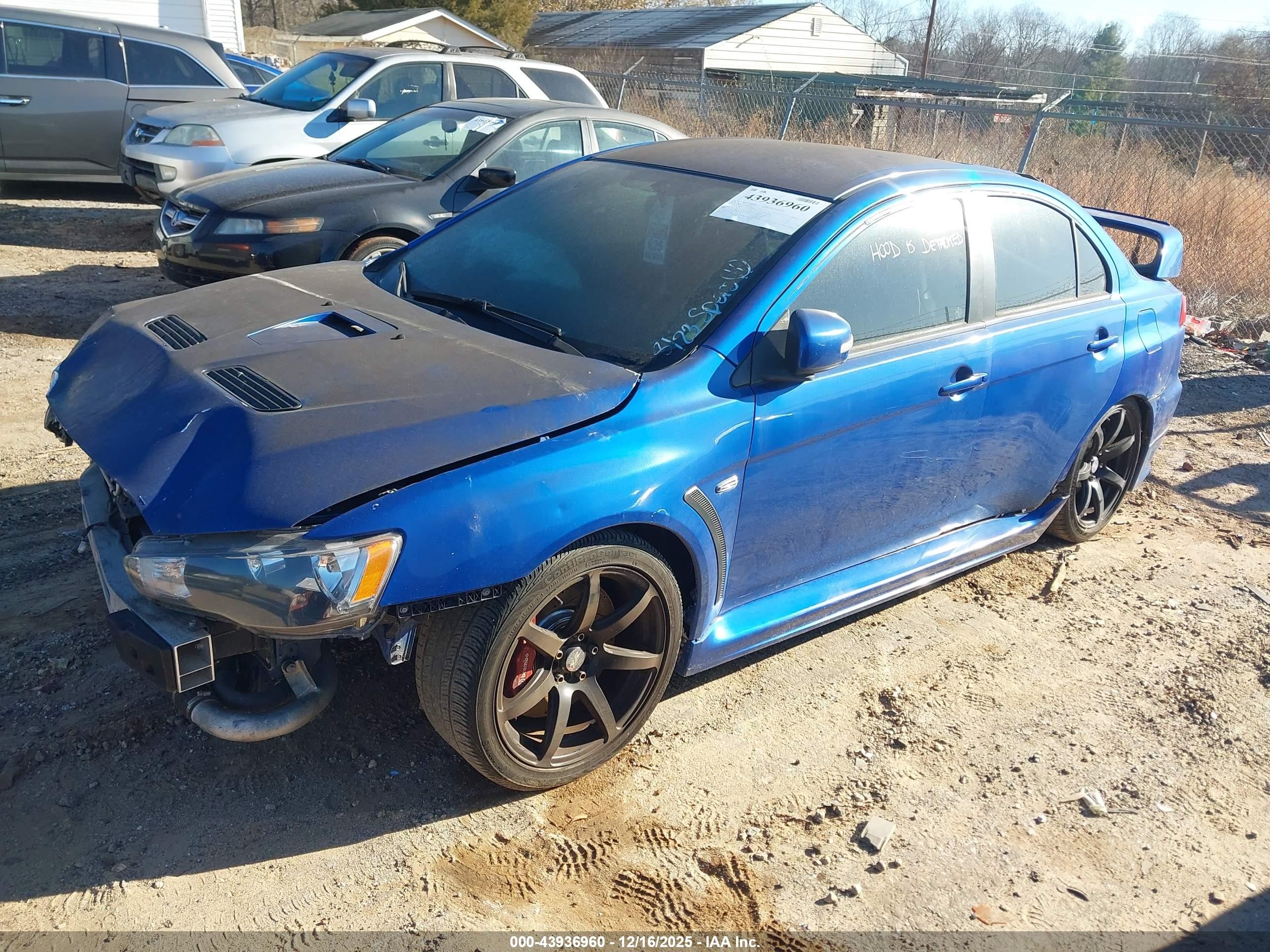 2015 Mitsubishi Lancer Evolution Gsr Blue vin: JA32W8FV4FU023726