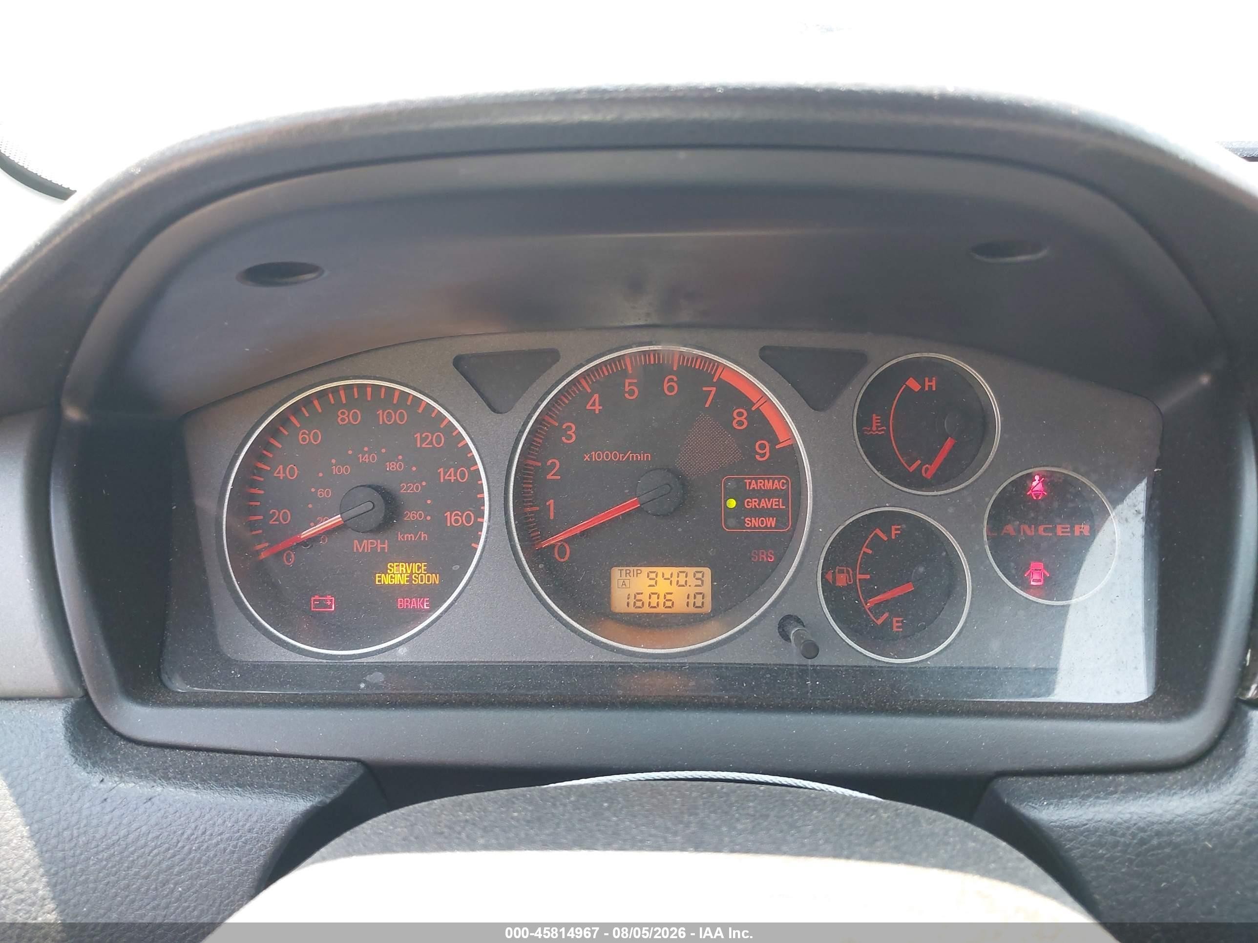 2005 Mitsubishi Lancer Evolution Mr/viii Серый vin: JA3AH86D65U031483