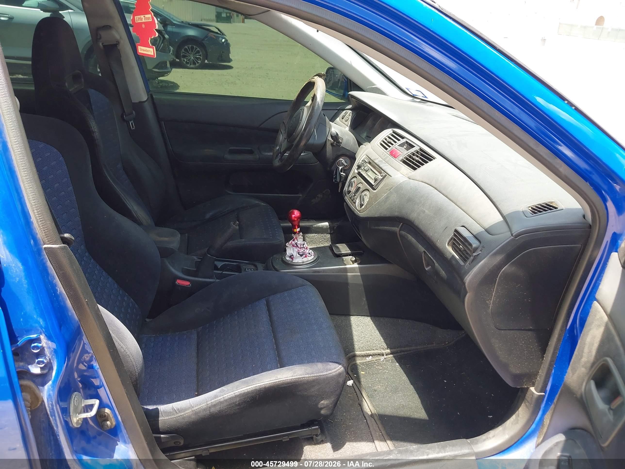 2003 Mitsubishi Lancer Evolution   Blue vin: JA3AH86F73U121000