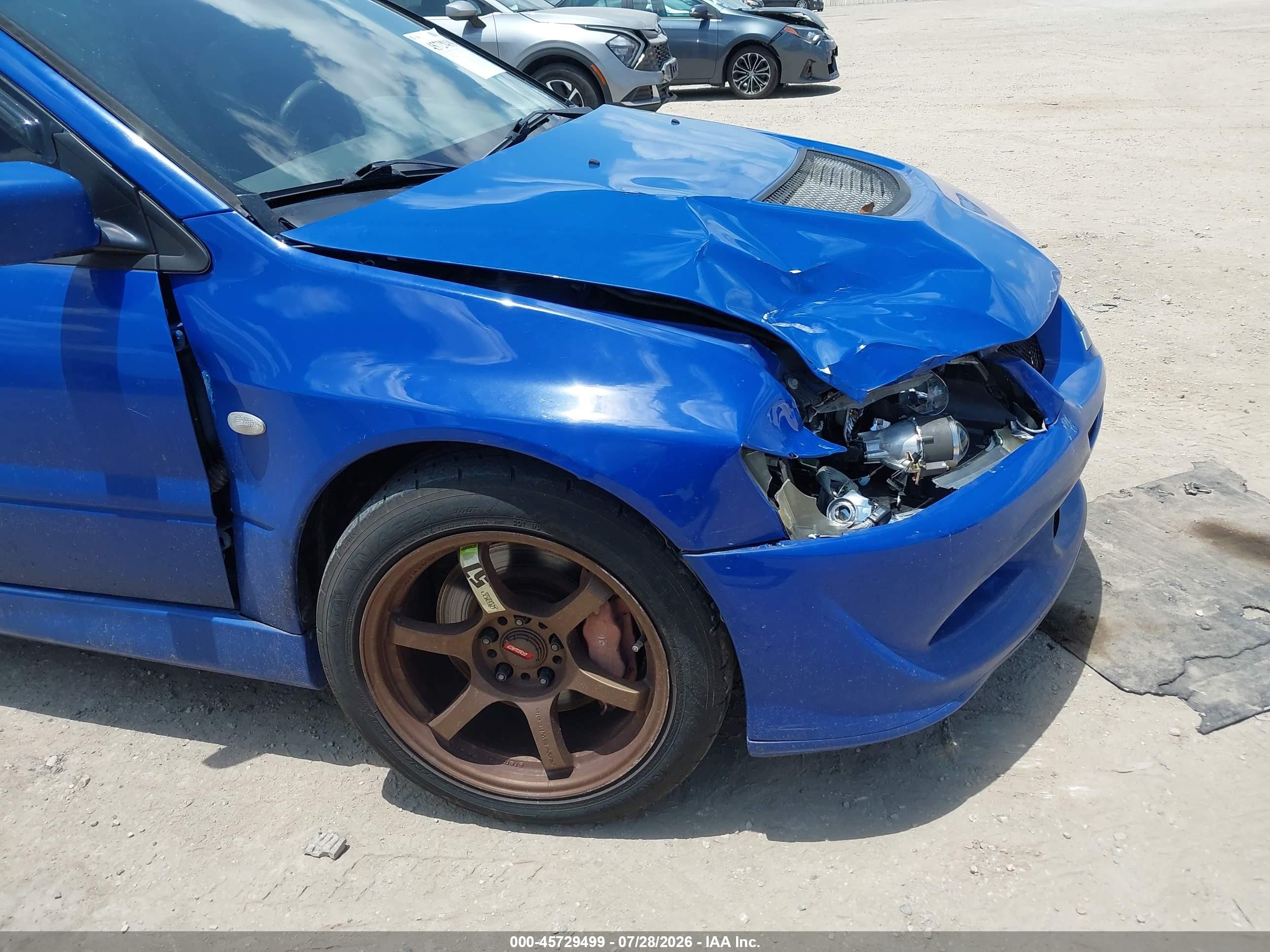 2003 Mitsubishi Lancer Evolution   Blue vin: JA3AH86F73U121000