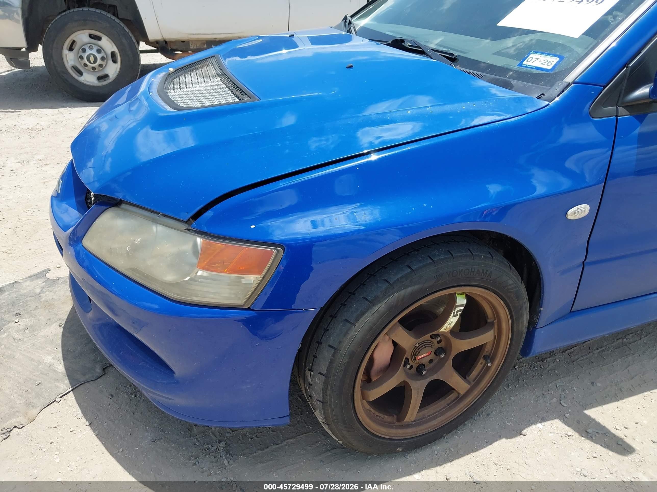 2003 Mitsubishi Lancer Evolution   Blue vin: JA3AH86F73U121000