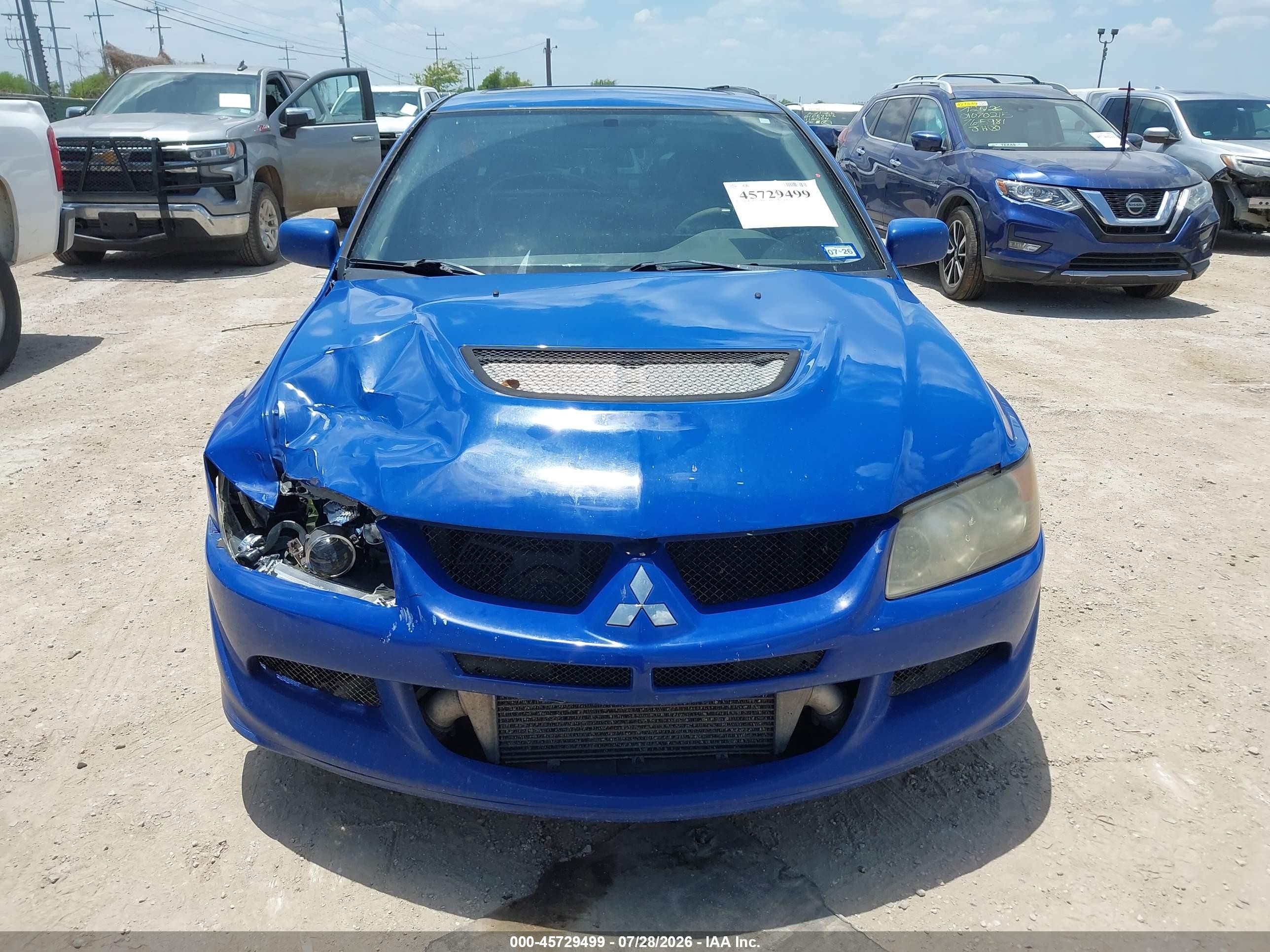 2003 Mitsubishi Lancer Evolution   Blue vin: JA3AH86F73U121000