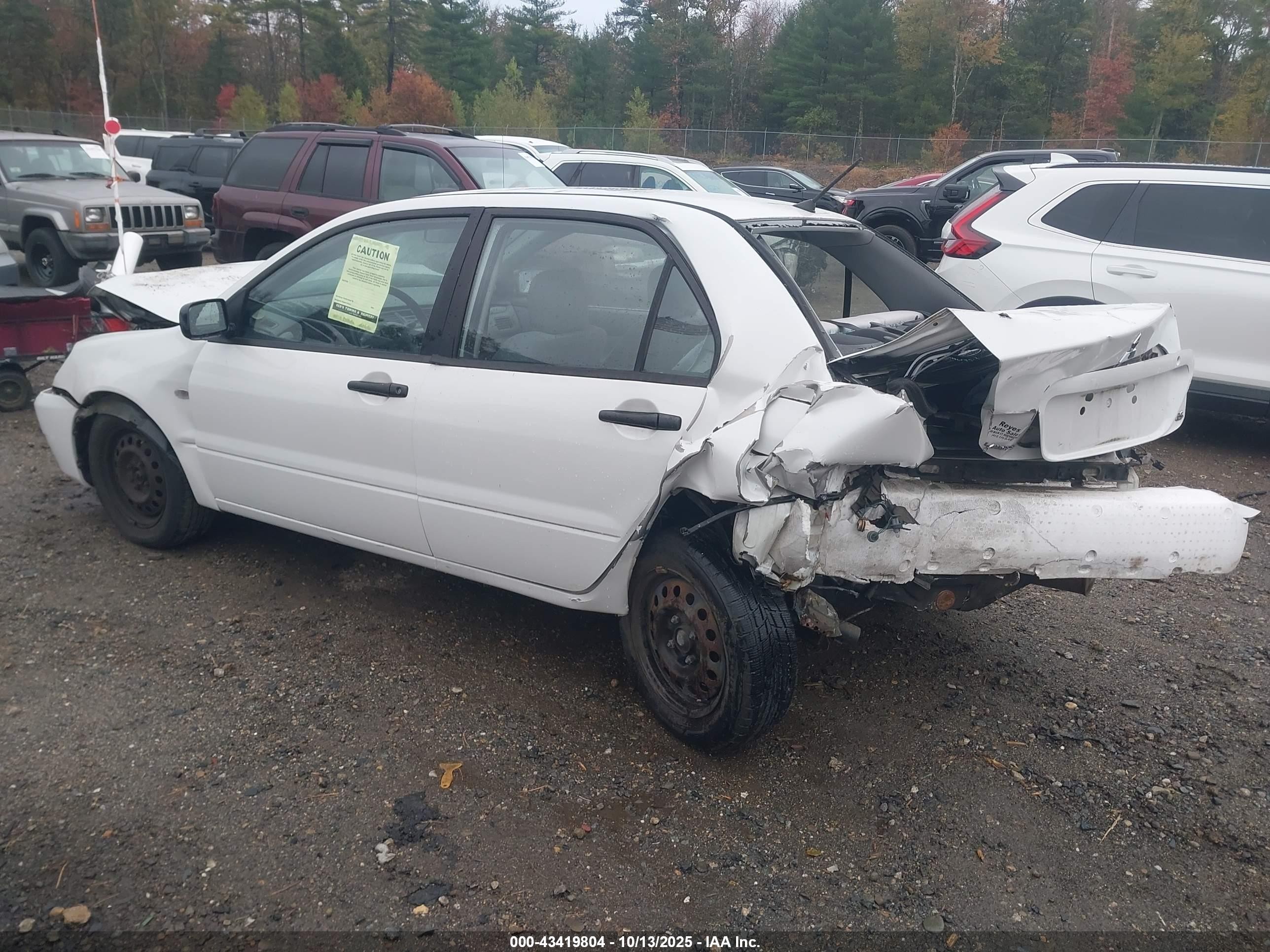 2007 Mitsubishi Lancer Es White vin: JA3AJ26E07U016474