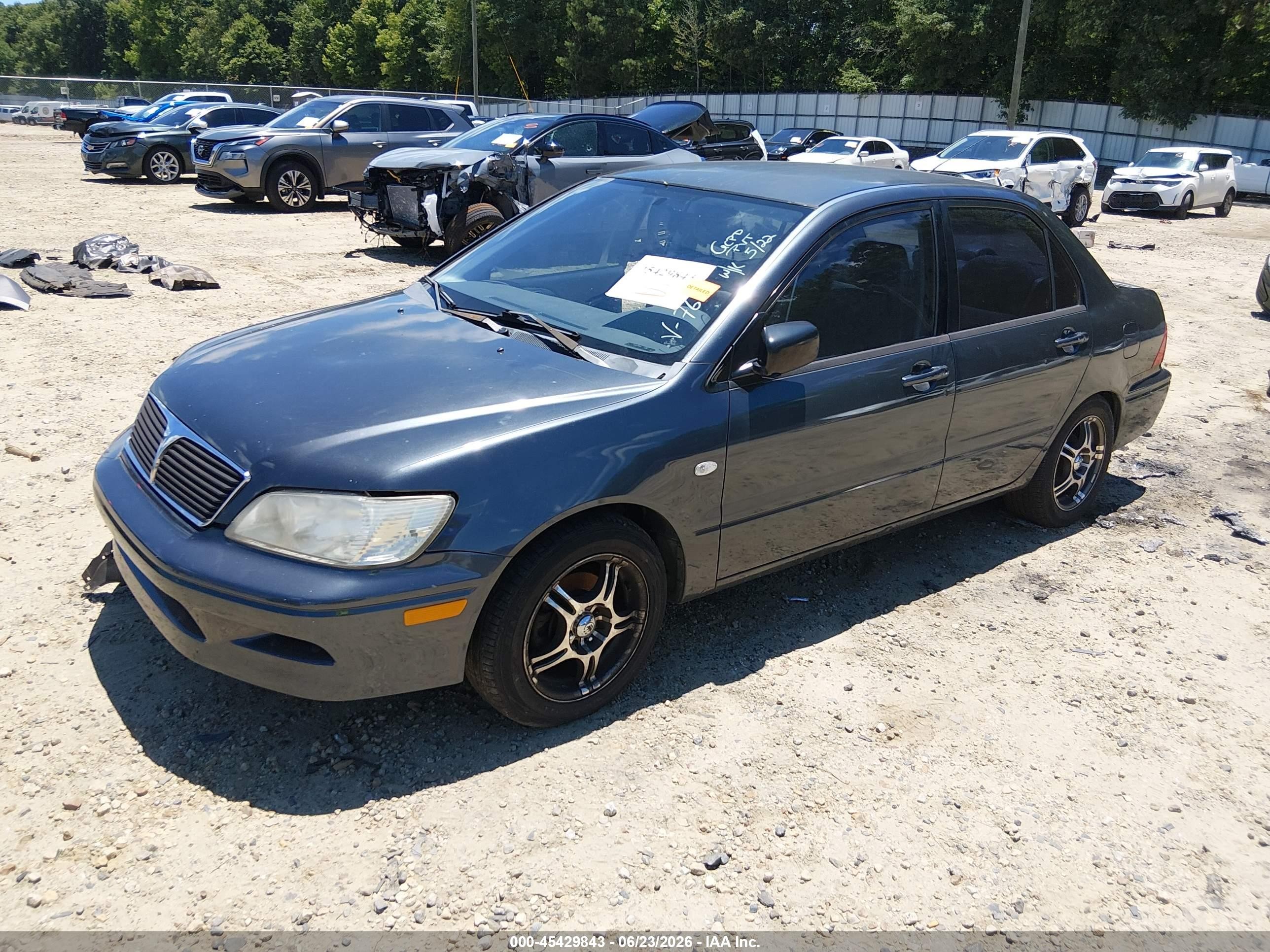 2002 Mitsubishi Lancer Es Gray vin: JA3AJ26E22U057679