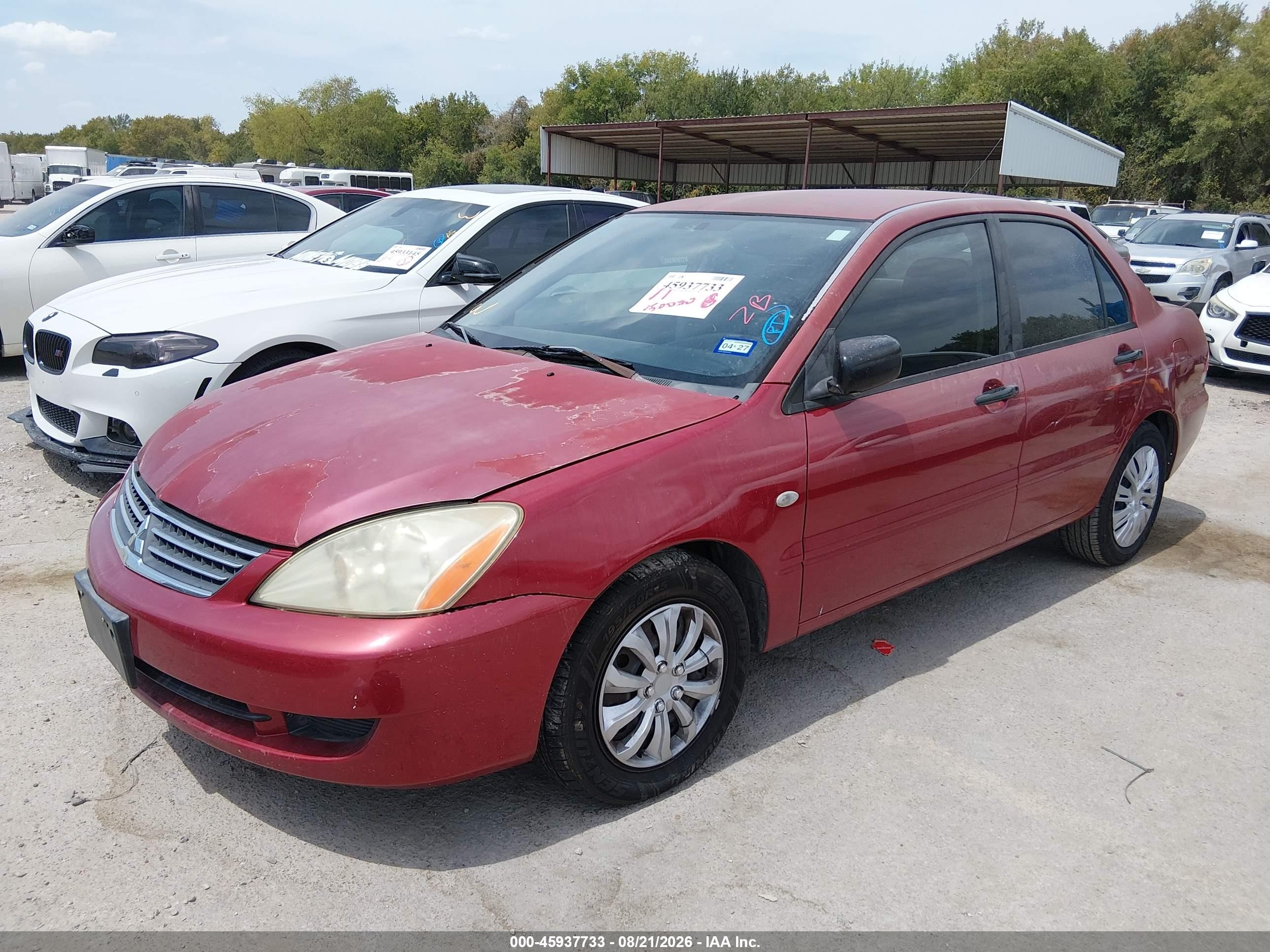 2007 Mitsubishi Lancer Es Red vin: JA3AJ26E27U016489
