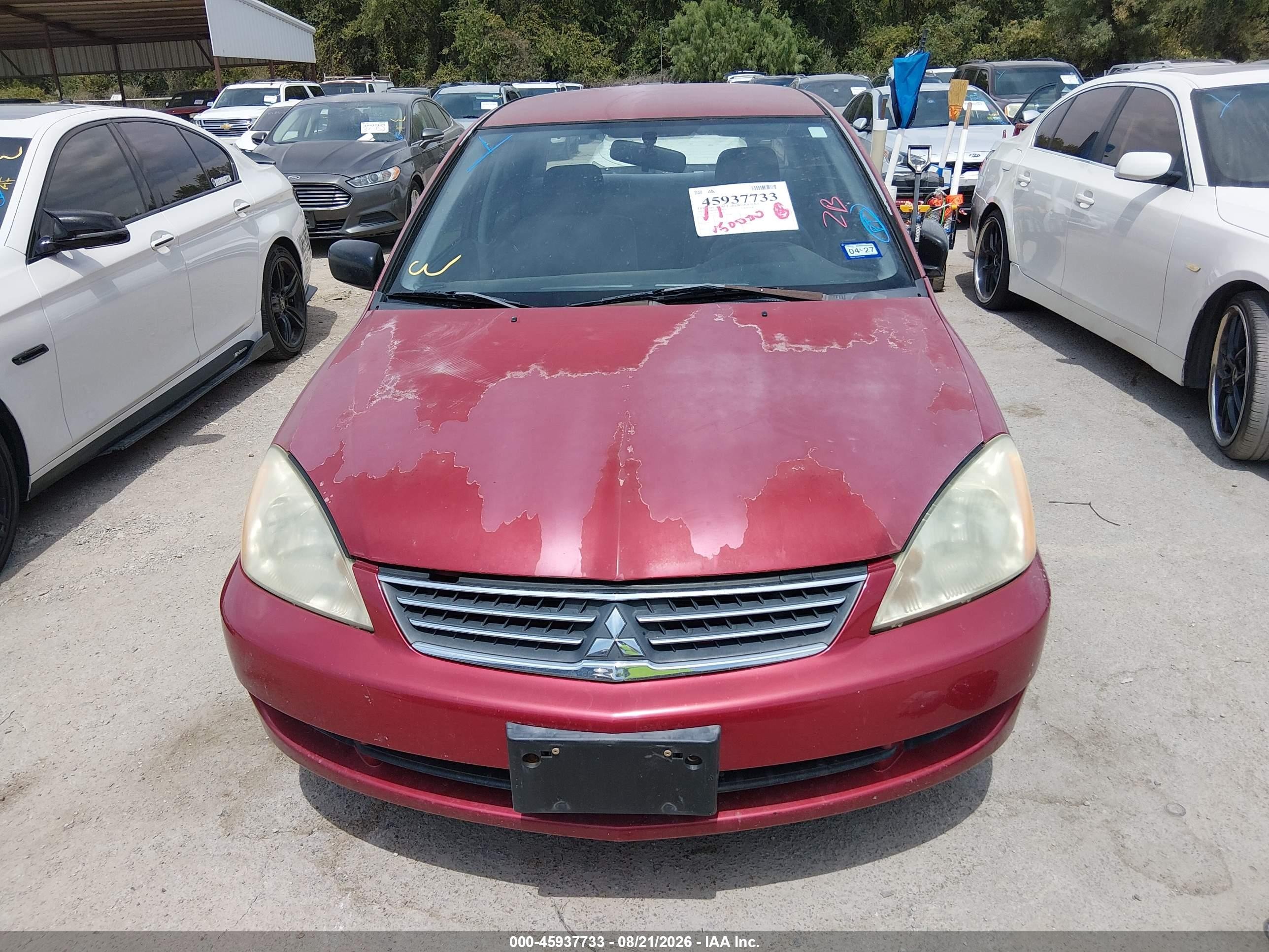 2007 Mitsubishi Lancer Es Red vin: JA3AJ26E27U016489