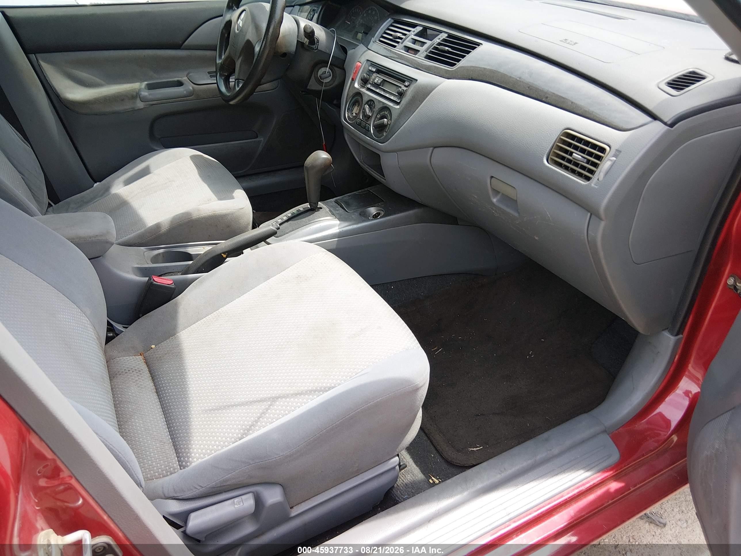 2007 Mitsubishi Lancer Es Red vin: JA3AJ26E27U016489