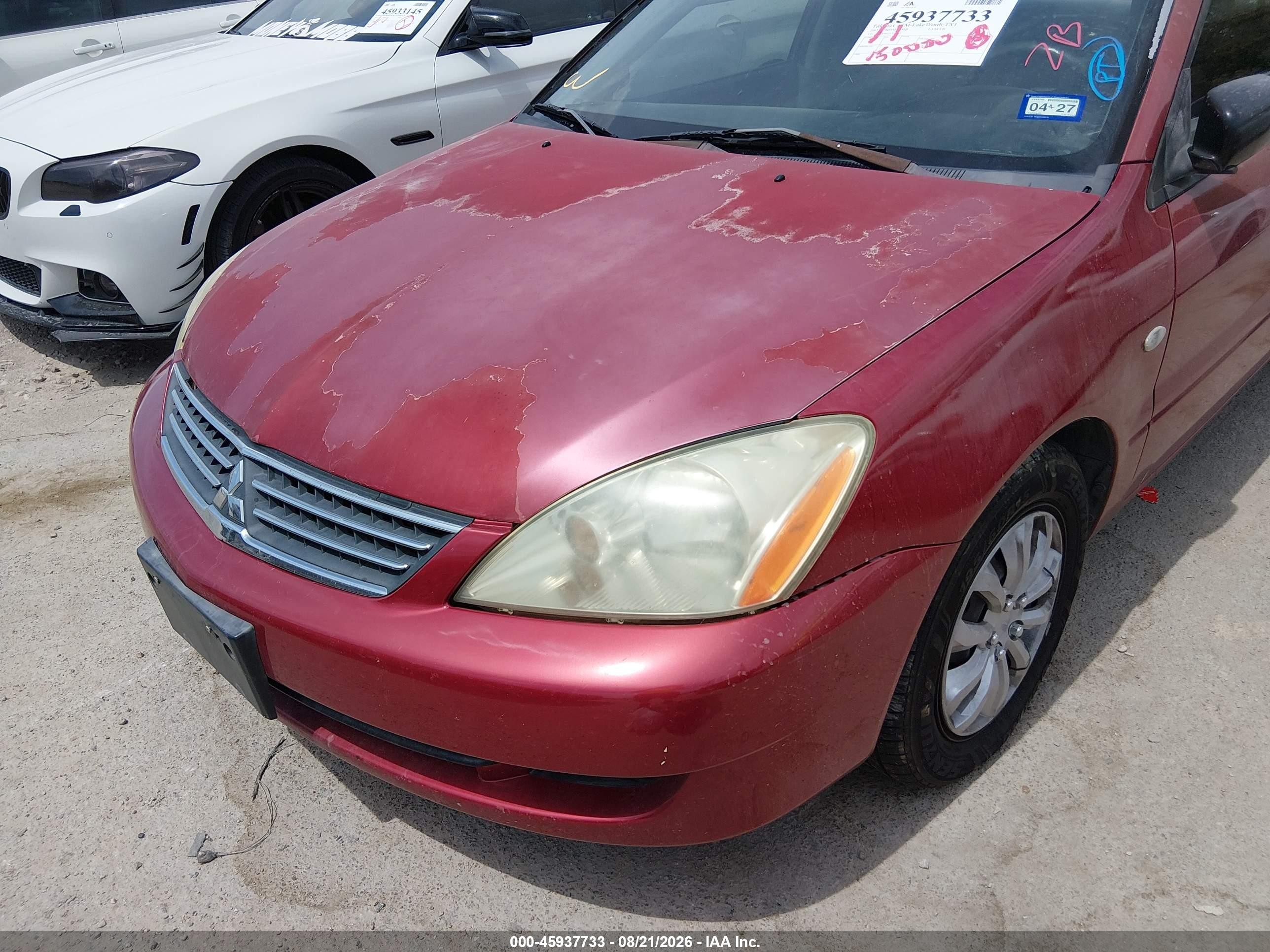 2007 Mitsubishi Lancer Es Red vin: JA3AJ26E27U016489