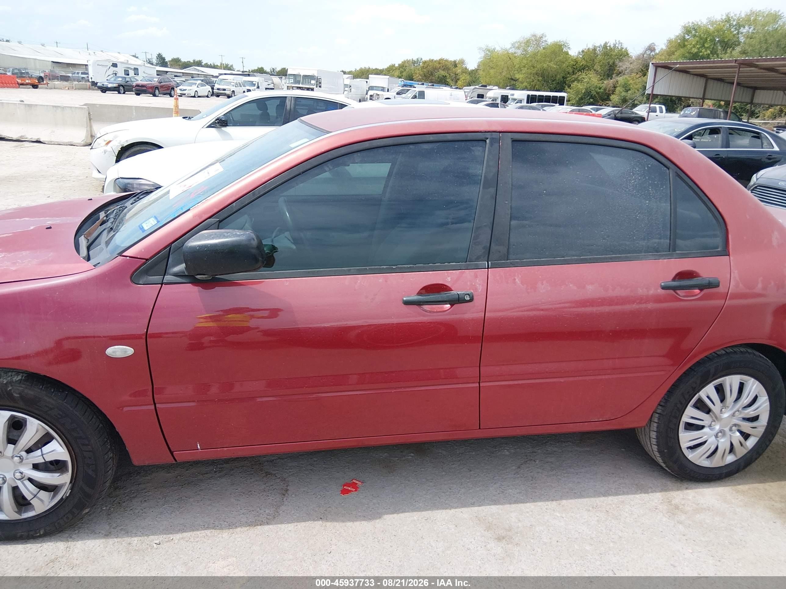 2007 Mitsubishi Lancer Es Red vin: JA3AJ26E27U016489